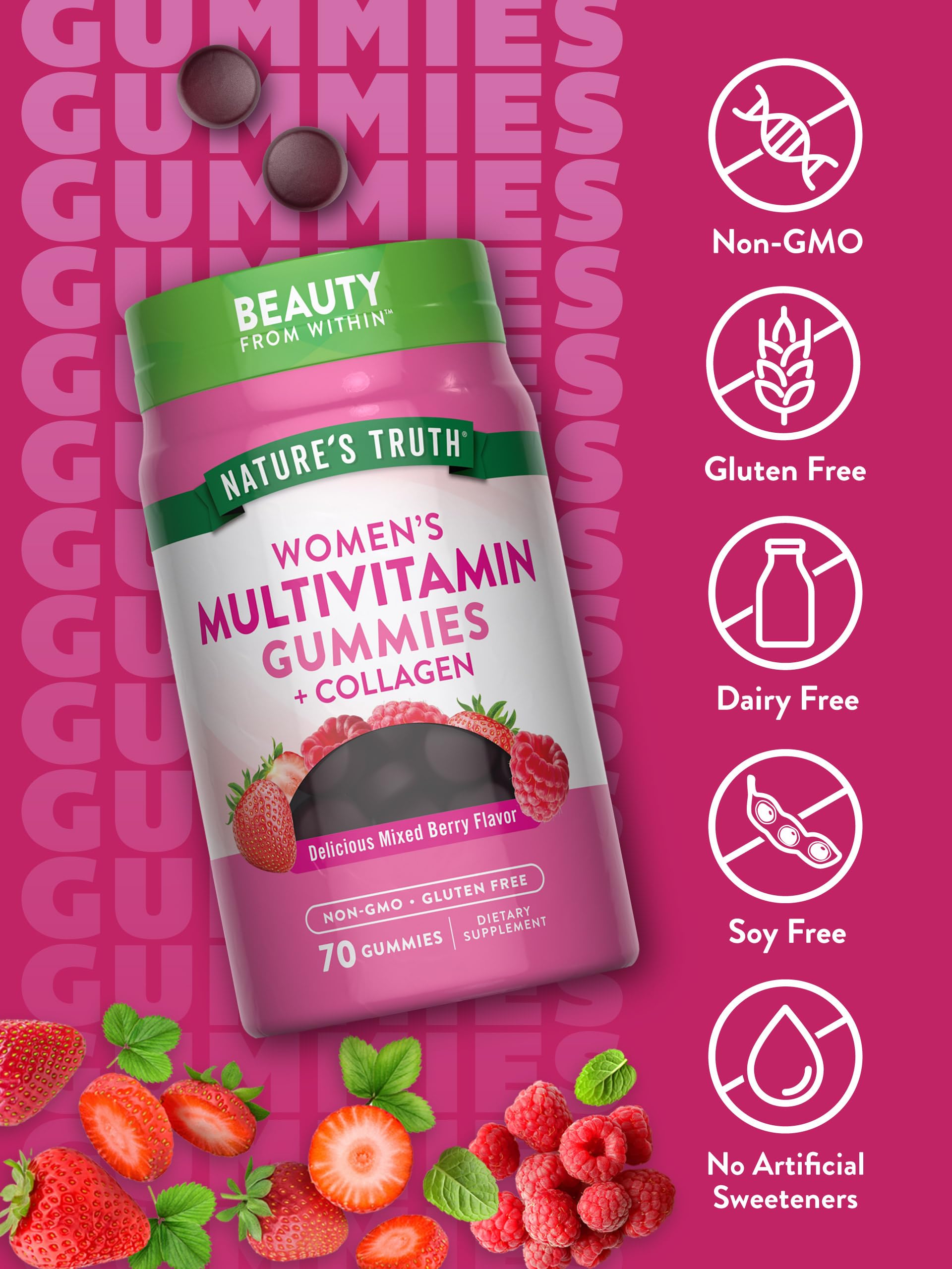 Nature's Truth Womens Multivitamin Gummies Plus Collagen & Biotin | 70 Count | Non-GMO & Gluten Free Supplement Nature's Truth uk supplements
