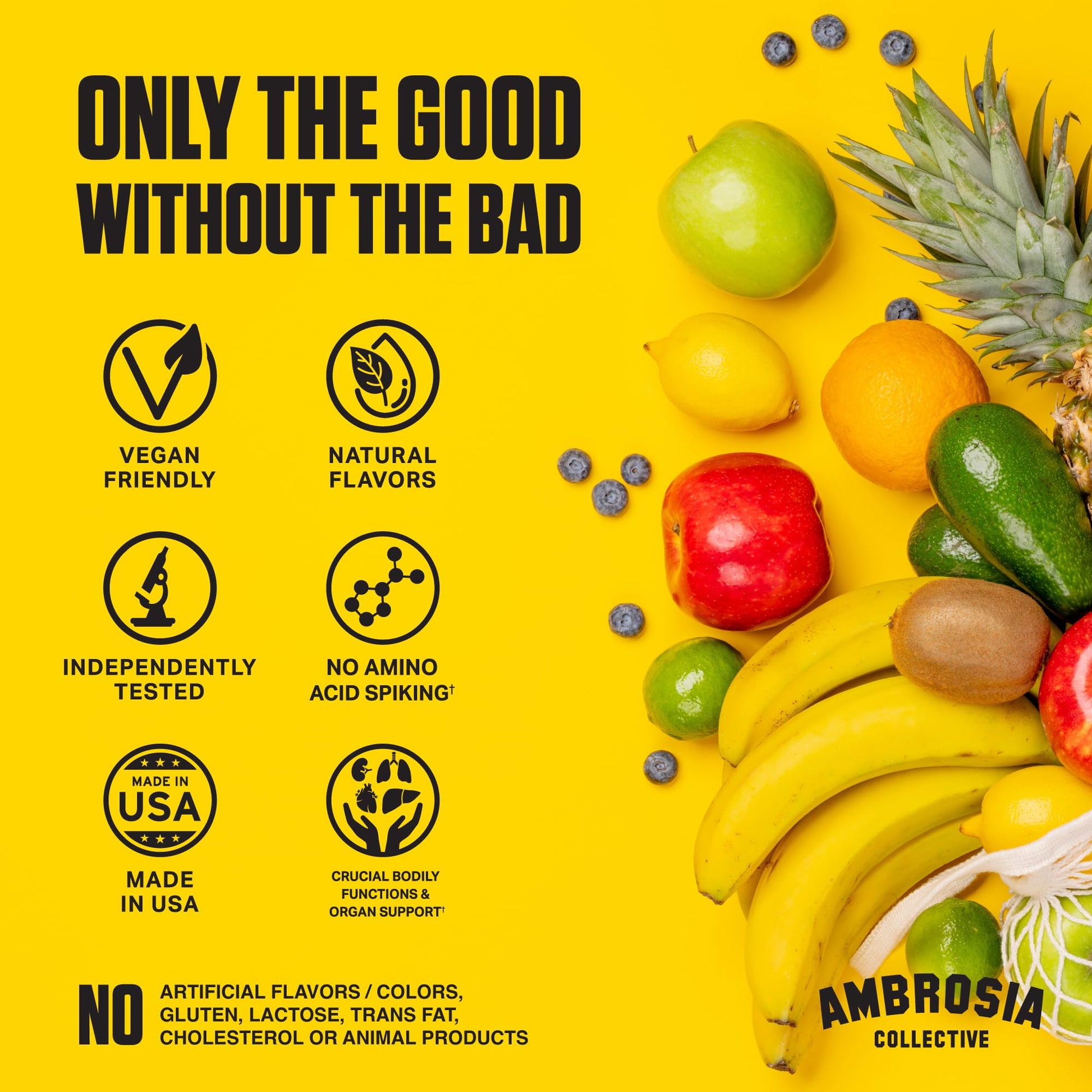 Ambrosia Superfood Organ & Cycle Support Powder | Liver & Kidney Support with Milk Thistle, Red Yeast Rice & CoQ10 | 13 Superfood Ingredients | 30 Servings | Honey Lemon Ambrosia uk supplements