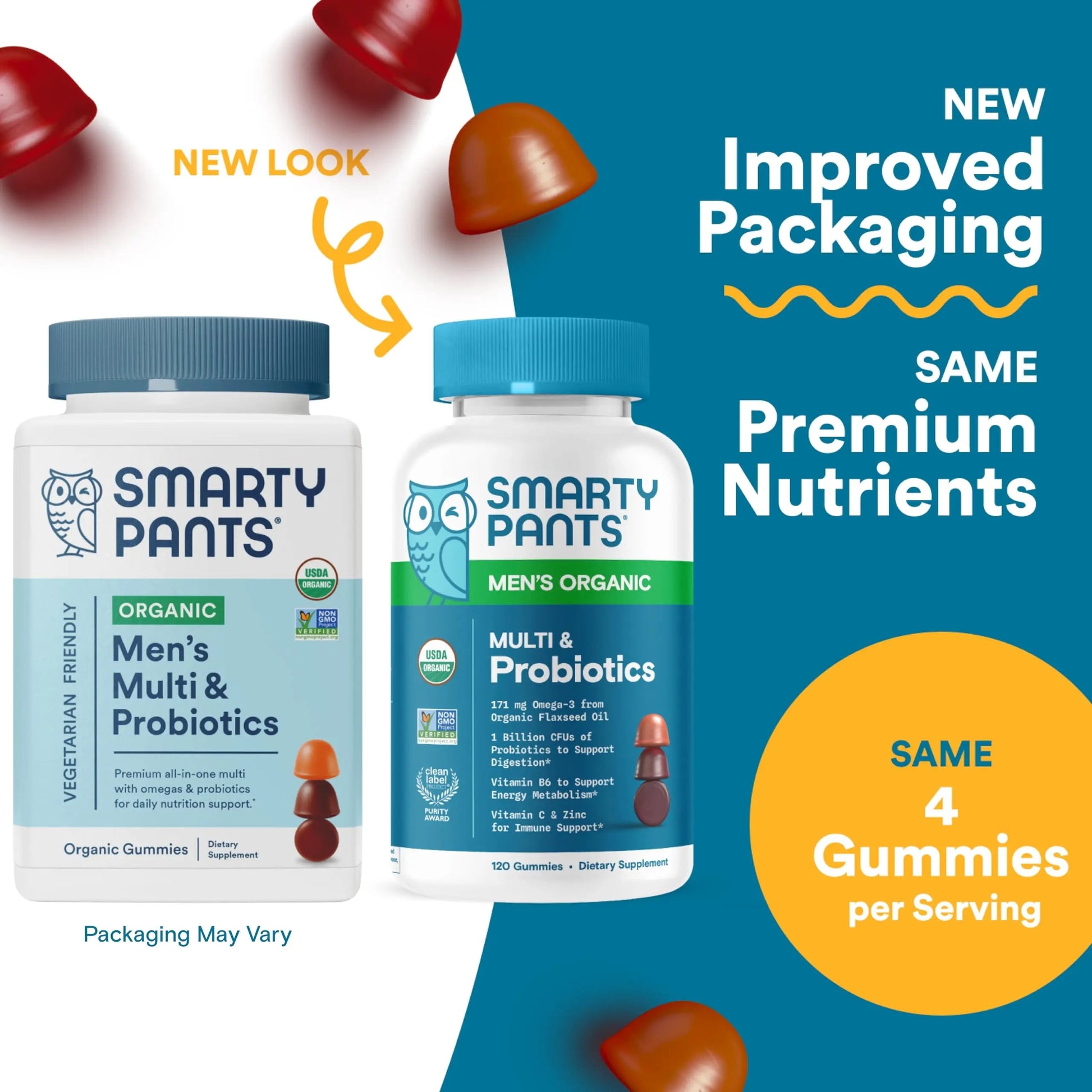 SmartyPants Multivitamin for Men, Organic Gummies: Probiotics, CoQ10, Methylfolate, Omega 3 (ALA), Vitamin D3, C, Vitamin B12 SmartyPants uk supplements