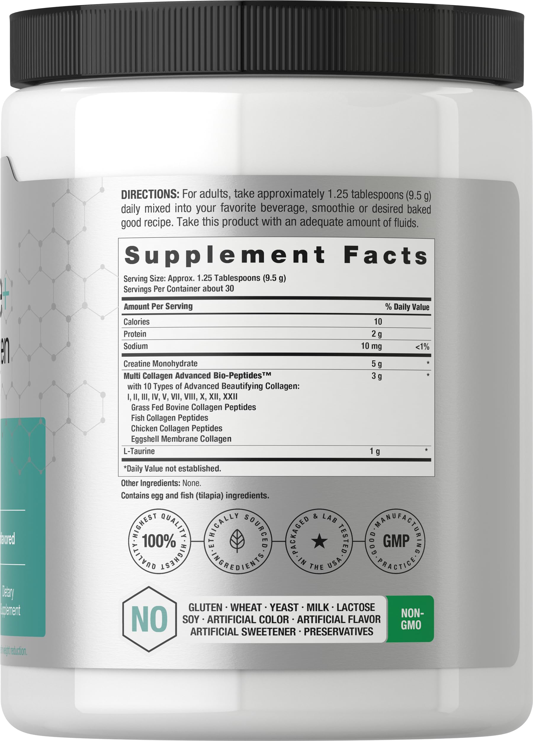 Horbäach Creatine Monohydrate Powder | with Collagen and L-Taurine | 10.05 oz | Unflavored | for Women and Men | Non-GMO, Gluten Free Horbäach uk supplements