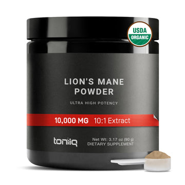 10,000mg 10x Concentrated Ultra High Strength Organic Lions Mane Powder Toniiq uk supplements