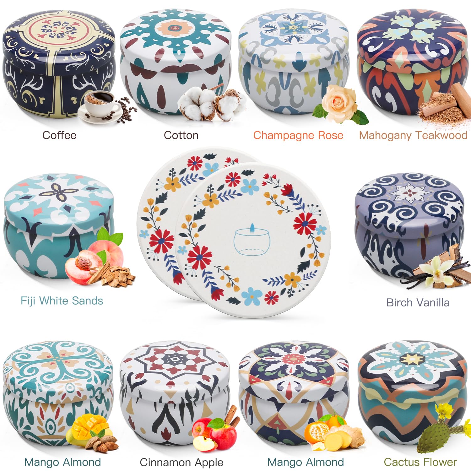 10 Pack Scented Candles Gifts, Aromatherapy Candles for Home Scented with 2 Coasters Yinuo Candle uk supplements