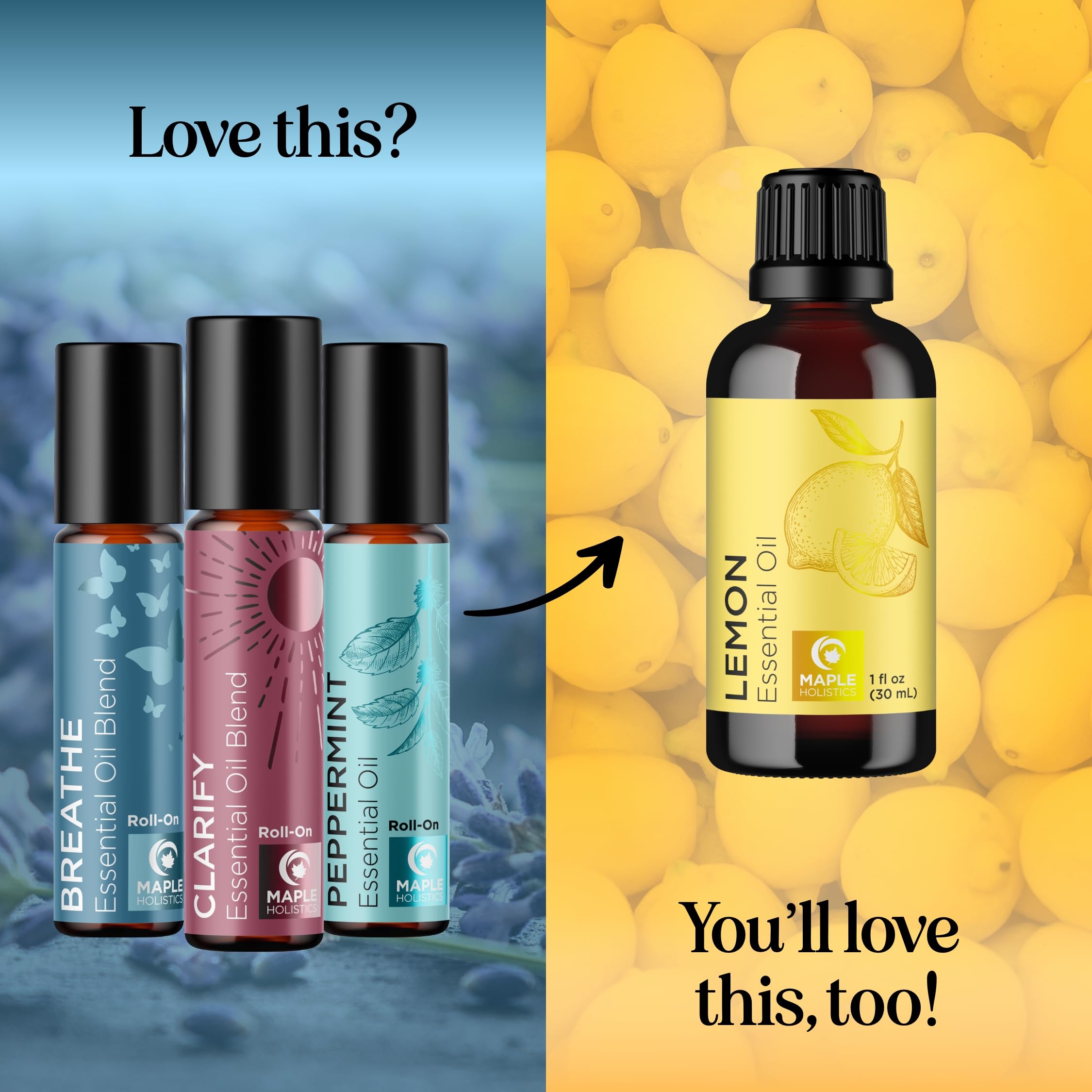 Headache Roll on Essential Oils - Aromatherapy Essential Oils Sets Variety Pack with Peppermint Clarify Maple Holistics uk supplements
