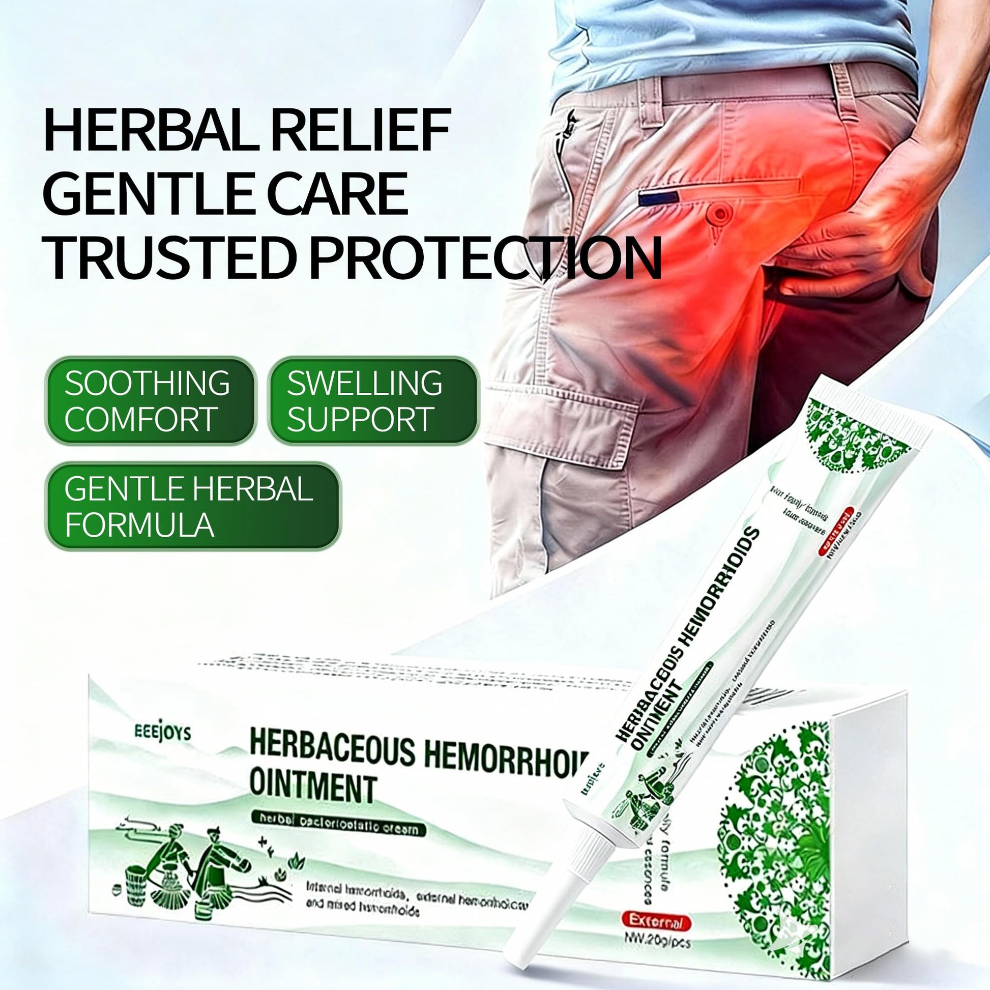 Reejoys Hemorrhoid Cream: Advanced Herbal Hemorrhoids Treatment Cream for Itching and Burning, Shrink & Soothe Hemorrhoids - 1.8 Oz Reejoys uk supplements