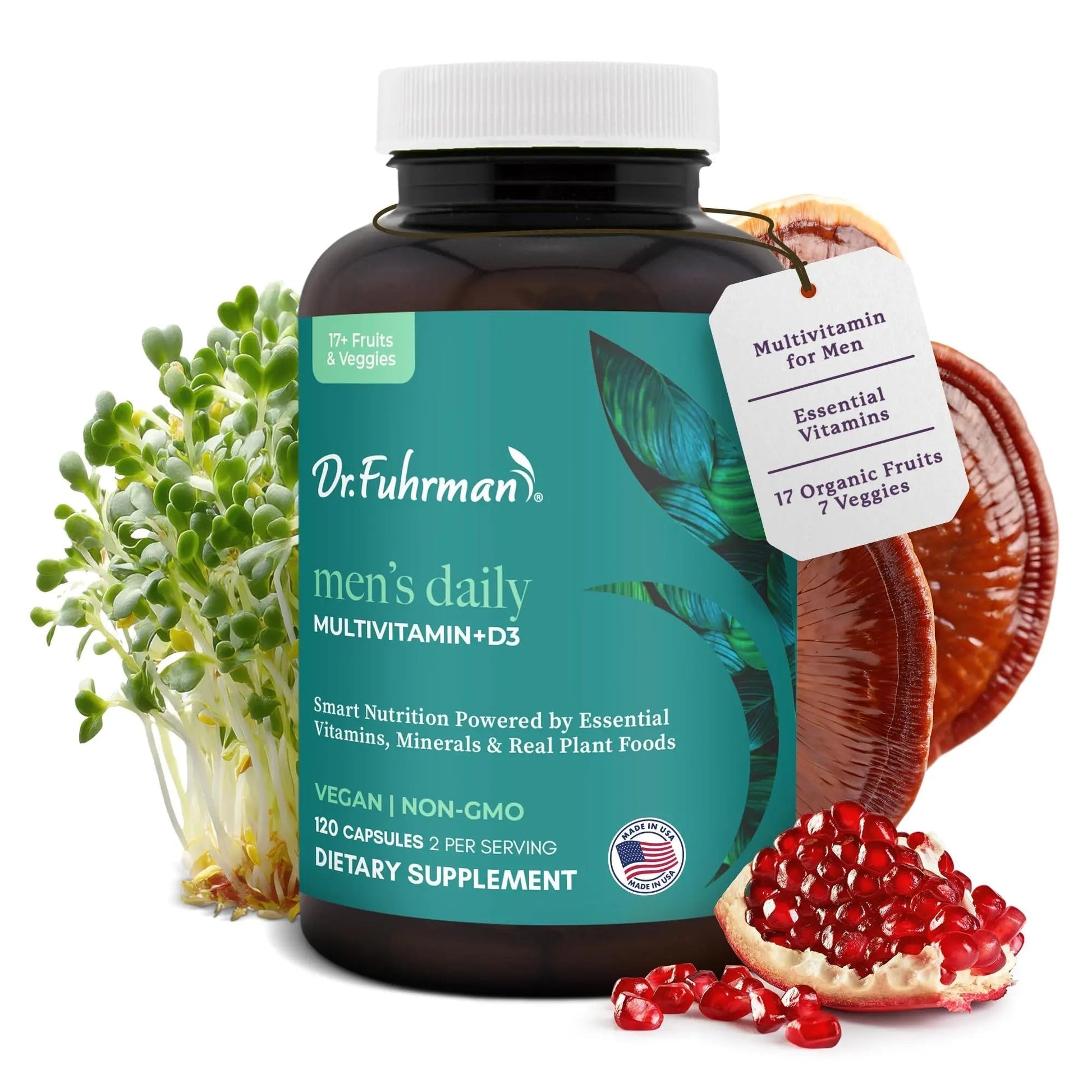 Dr. Fuhrman 2 Month Supply Multivitamin for Men + D3 Vitamin for Immune Support | Vegan Formula Womens Multivitamin with B12 & Zinc | Dr. Fuhrman uk supplements