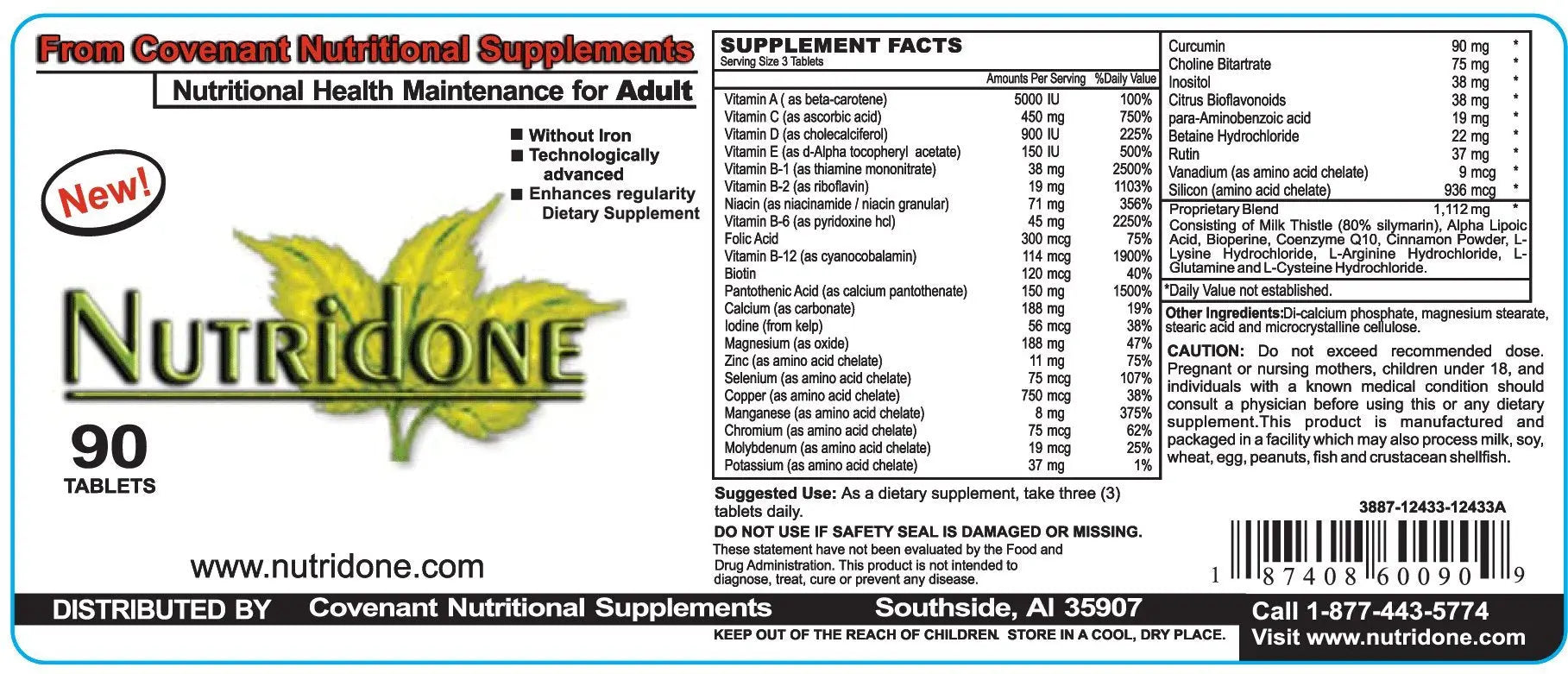 Nutridone is a Powerful Multivitamin Supplement to Fight Fatigue, Promote Regularity, Support Mood, Promote Healthy Immune Function Covenant Nutritional Supplements uk supplements
