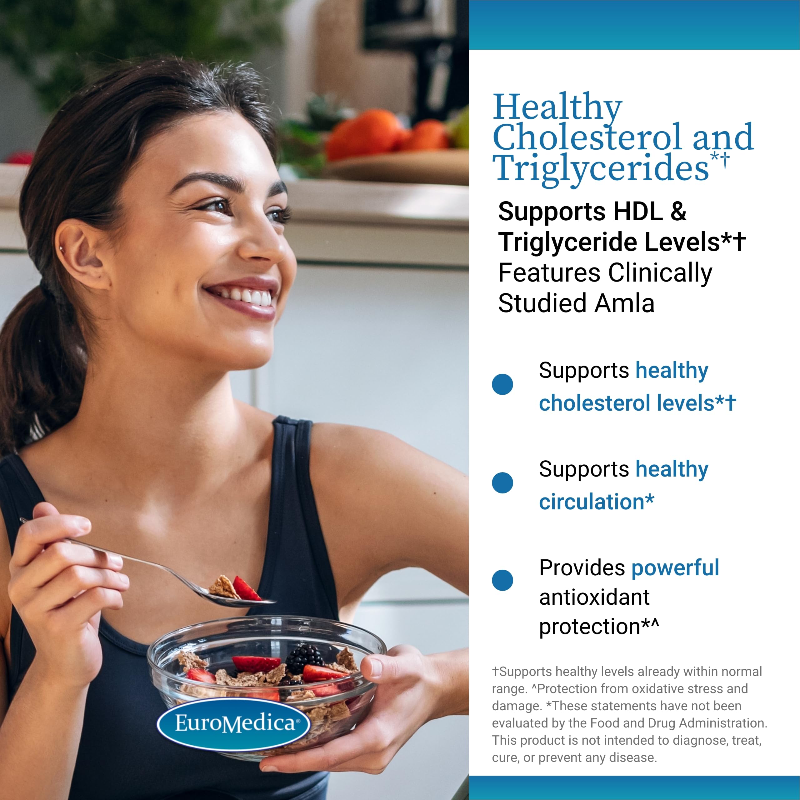 EuroMedica Healthy Cholesterol and Triglycerides - Antioxidant Supplement for Immune & Heart Support - Supplement to Aid Healthy Cholesterol & Triglyceride - 60 Capsules, 2 Pack (120 Capsules) EuroMedica uk supplements