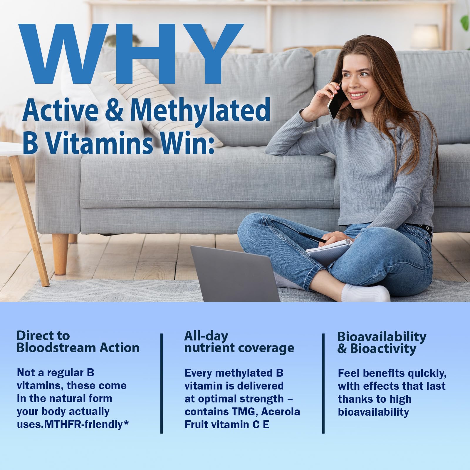 Methylated B Complex Liquid Drops, Complete Methyl B Complex Multivitamin w. 5-MTHF MethylFolate Inositol & Choline, Super B-Complex Methylated for MTHFR Support, Energy Mood Nerve & Brain Health AuraraNeNourish uk supplements
