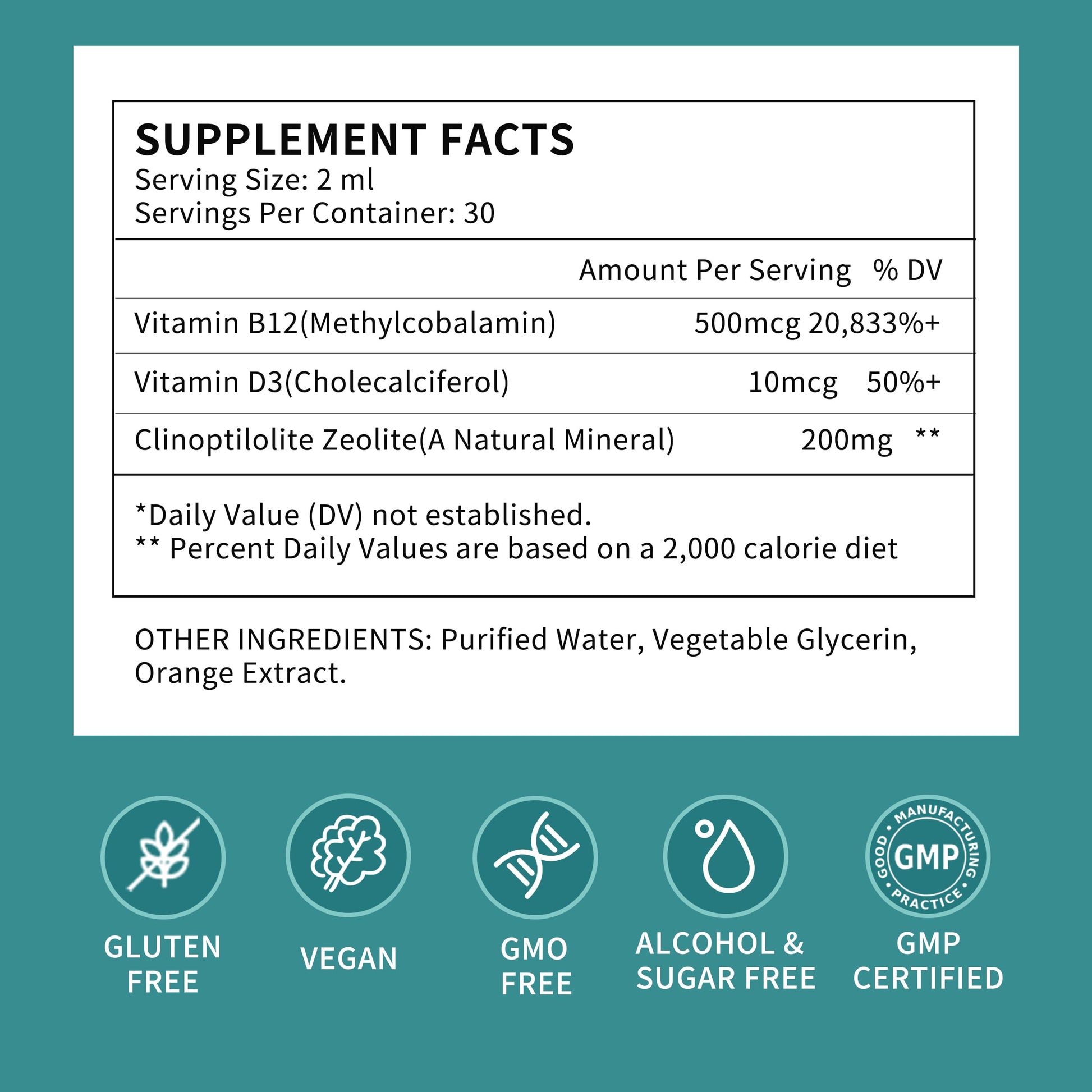 Zeolite Drops for Women,Adults and Kids- Clinoptilolite Zeolite Liquid Drops with Vitamin B12 & D3 - Heavy Metal Support, Immune Health, Natural Metabolism, Energy & Clear Skin - 30 Day Vegan Supply Herbance uk supplements