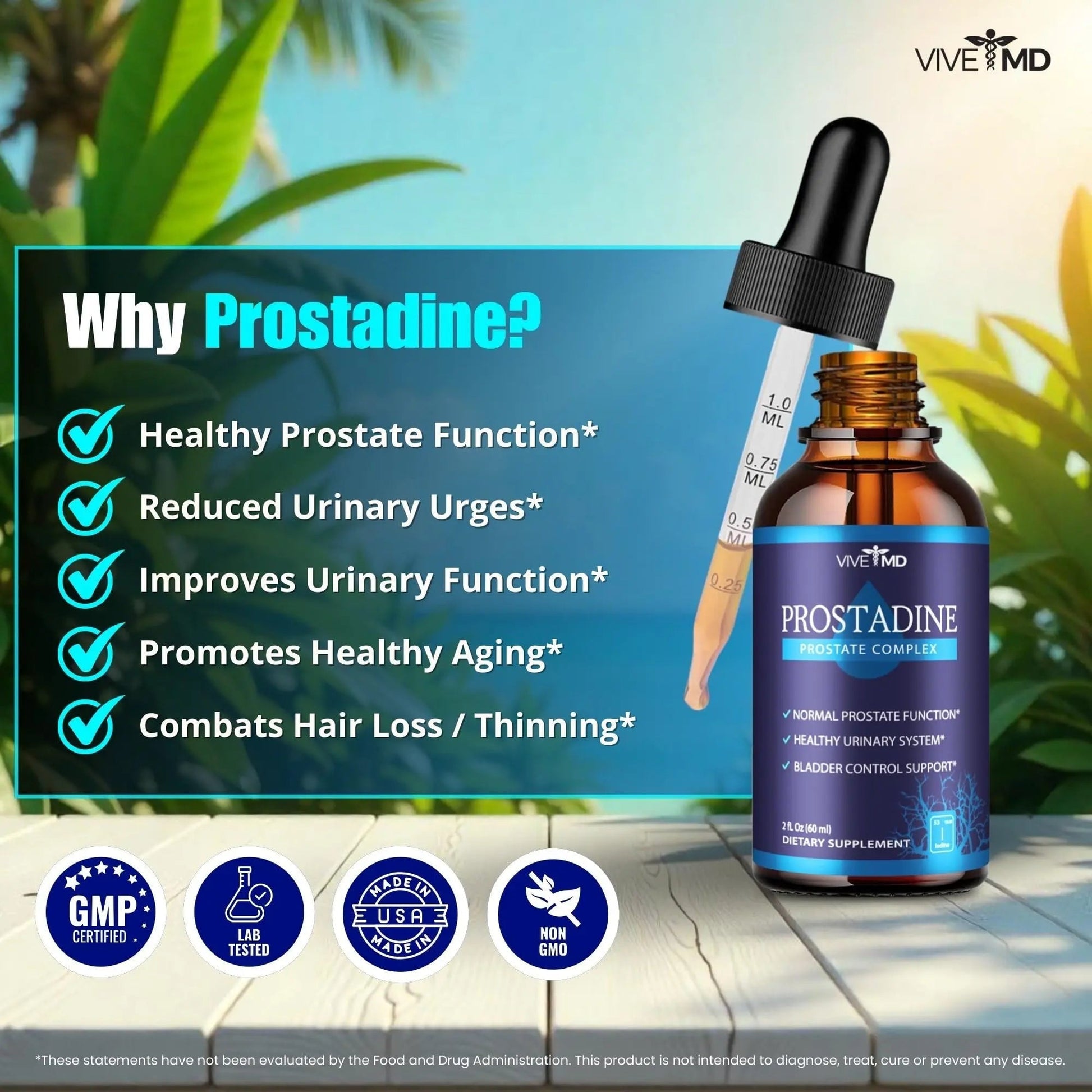 VIVE MD Prostadine Drops for Prostate Health, Bladder Urinating Issues - Prostadine Official Drop Formula - Extra Strength with Pomegranate, Prostadine Reviews (Package of 1) VIVE MD uk supplements