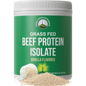 Grass Fed Beef Protein Powder - Lactose Free Great Tasting Beef Protein Isolate. Complete Animal Based Non Dairy Paleo Carnivore Supplement for Prime Muscle Building. No Whey. Vanilla Flavor Peak Performance uk supplements