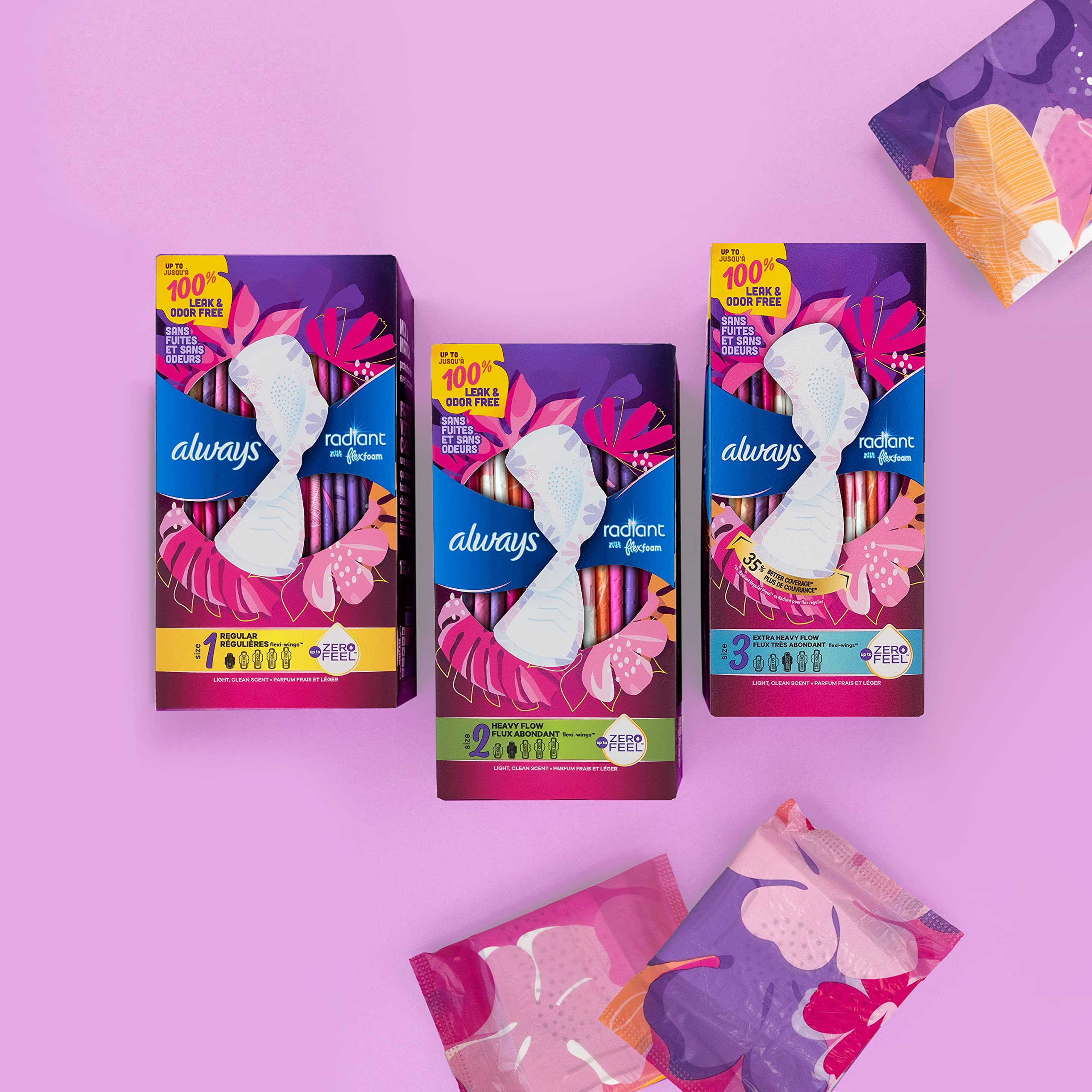 Always Radiant Feminine Pads For Women, Size 3 Extra Heavy Absorbency, With Flexfoam Always uk supplements