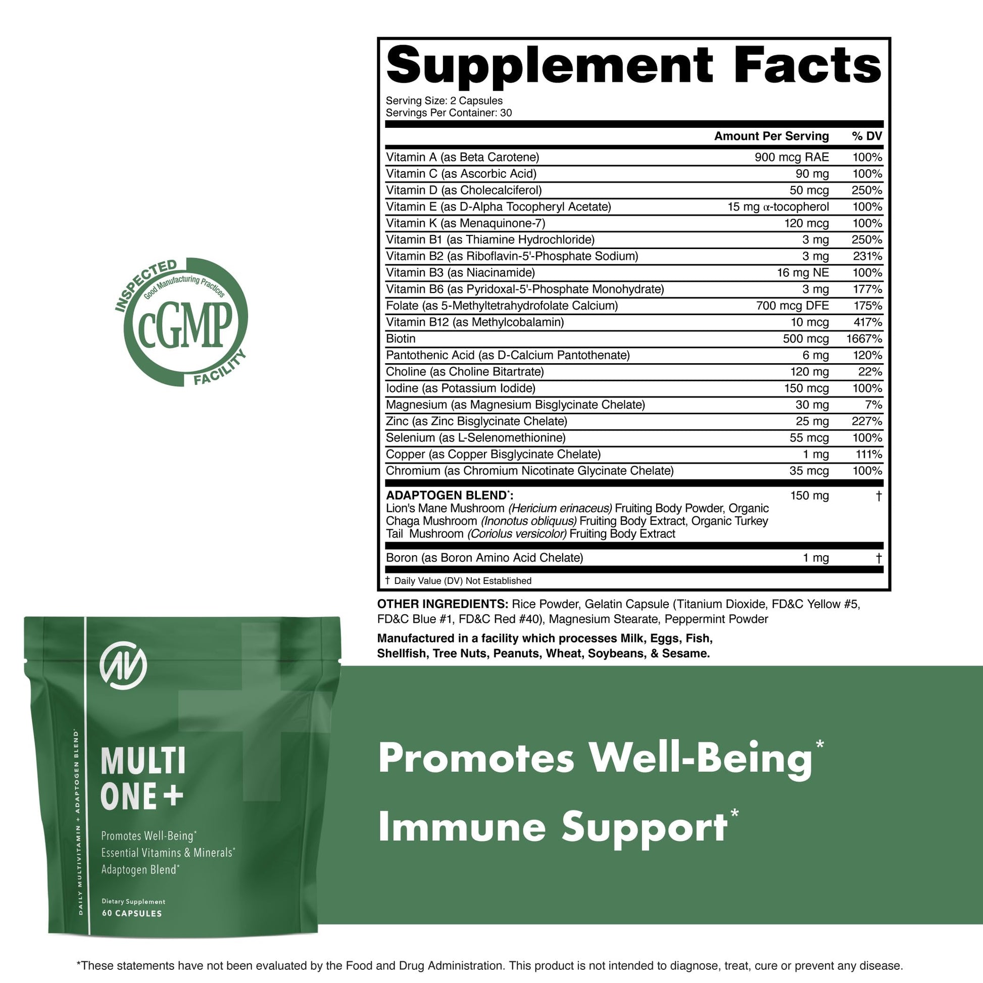MultiOne Men & Women’s Daily Multivitamin - Essential Nutrients and Minerals for Optimal Health (60 Capsules) NutraOne uk supplements