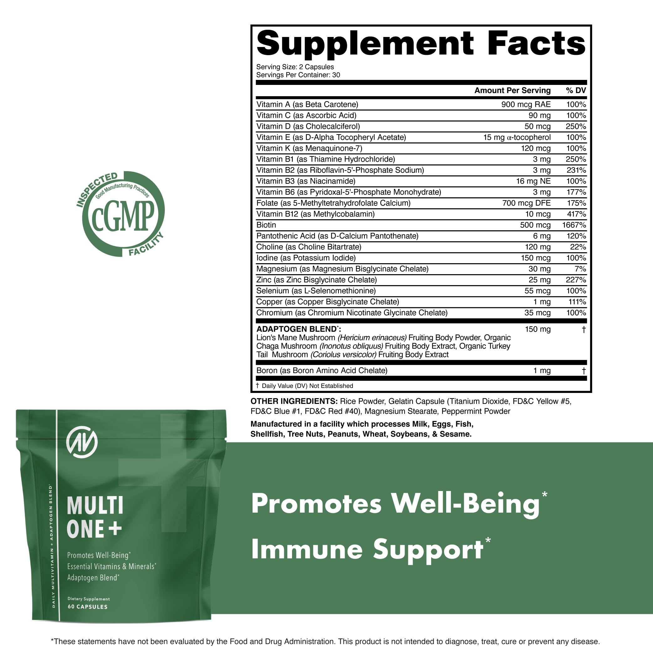 MultiOne Men & Women’s Daily Multivitamin - Essential Nutrients and Minerals for Optimal Health (60 Capsules) NutraOne uk supplements