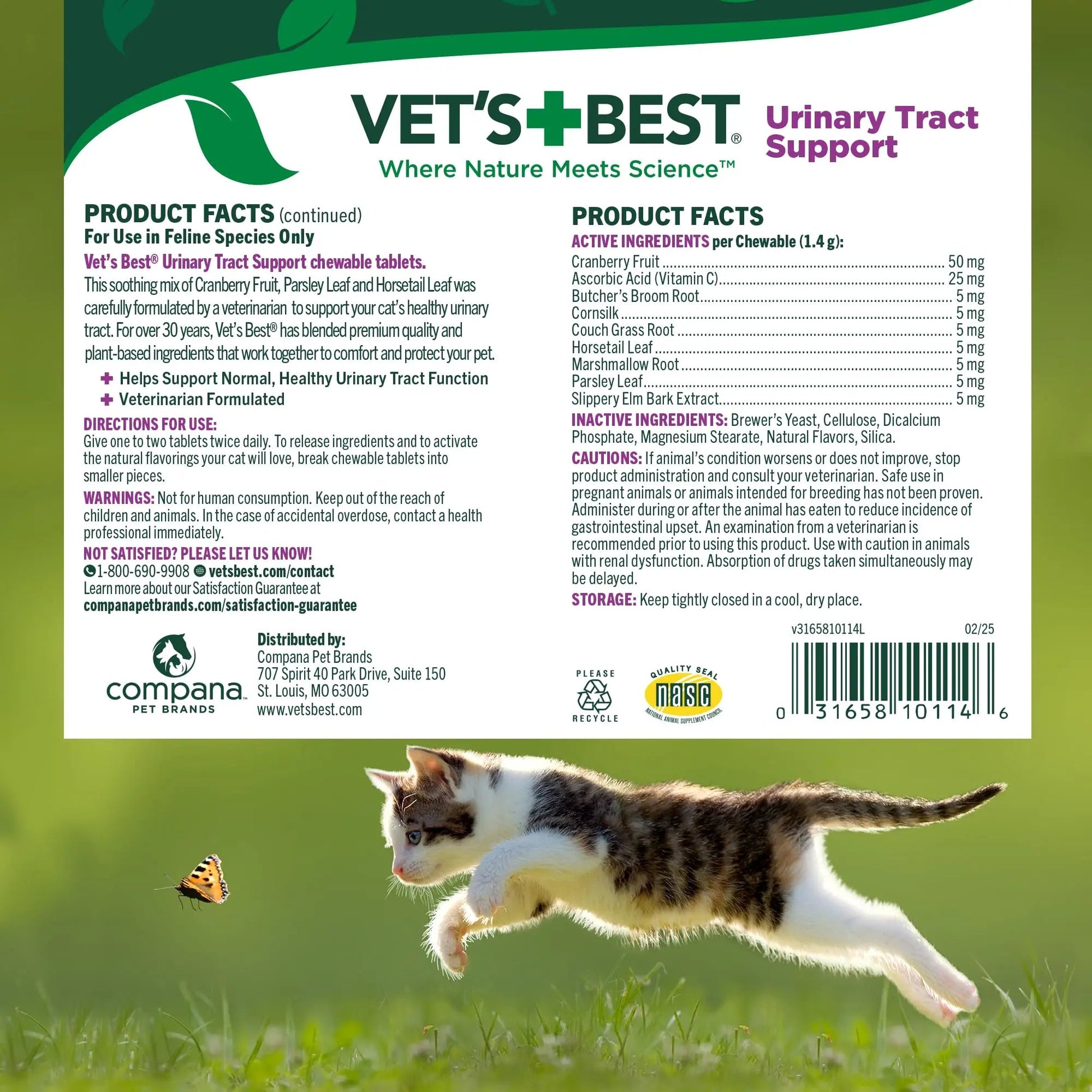 Vet's Best Cat Urinary Supplement, Urinary Tract Support Chewable for Cats, Supports A Healthy Urinary Tract in Cats, 60 Chewable Tablets Vet's Best uk supplements