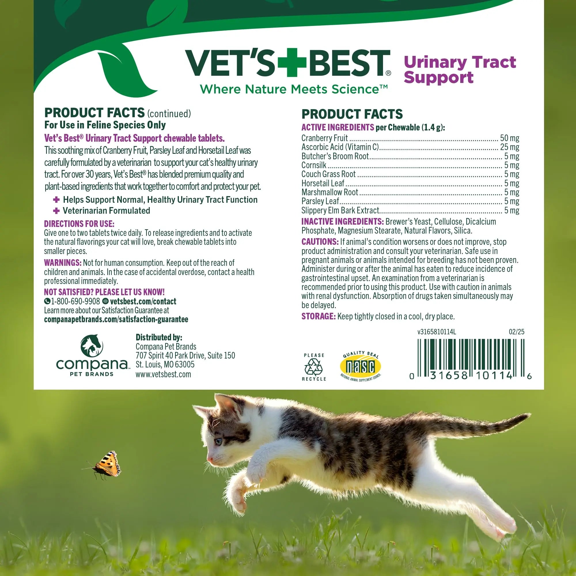 Vet's Best Cat Urinary Supplement, Urinary Tract Support Chewable for Cats, Supports A Healthy Urinary Tract in Cats, 60 Chewable Tablets Vet's Best uk supplements