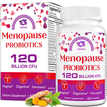 Menopause Supplements for Women, 120 Billion CFU Menopause Probiotics for Women, All-Natural Probiotic for Hot Flashes Menopause, Night Sweats, Mood Swings, Gut and Hormone - 60 Herbal Capsules Zwllood uk supplements