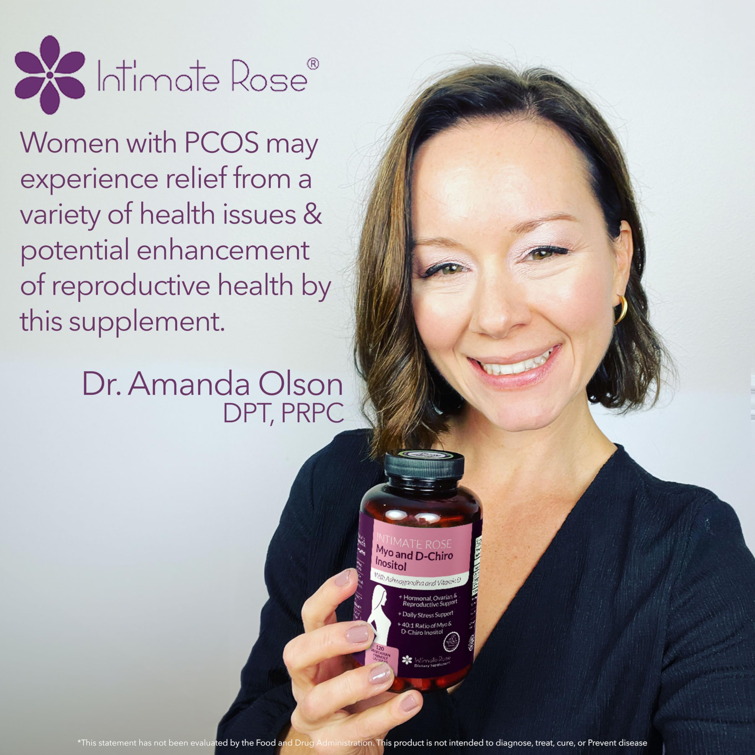 Myo-Inositol & D-Chiro Inositol 40:1 Blend + Vitamin D3 + Ashwagandha - Vegan Capsule Intimate Rose uk supplements