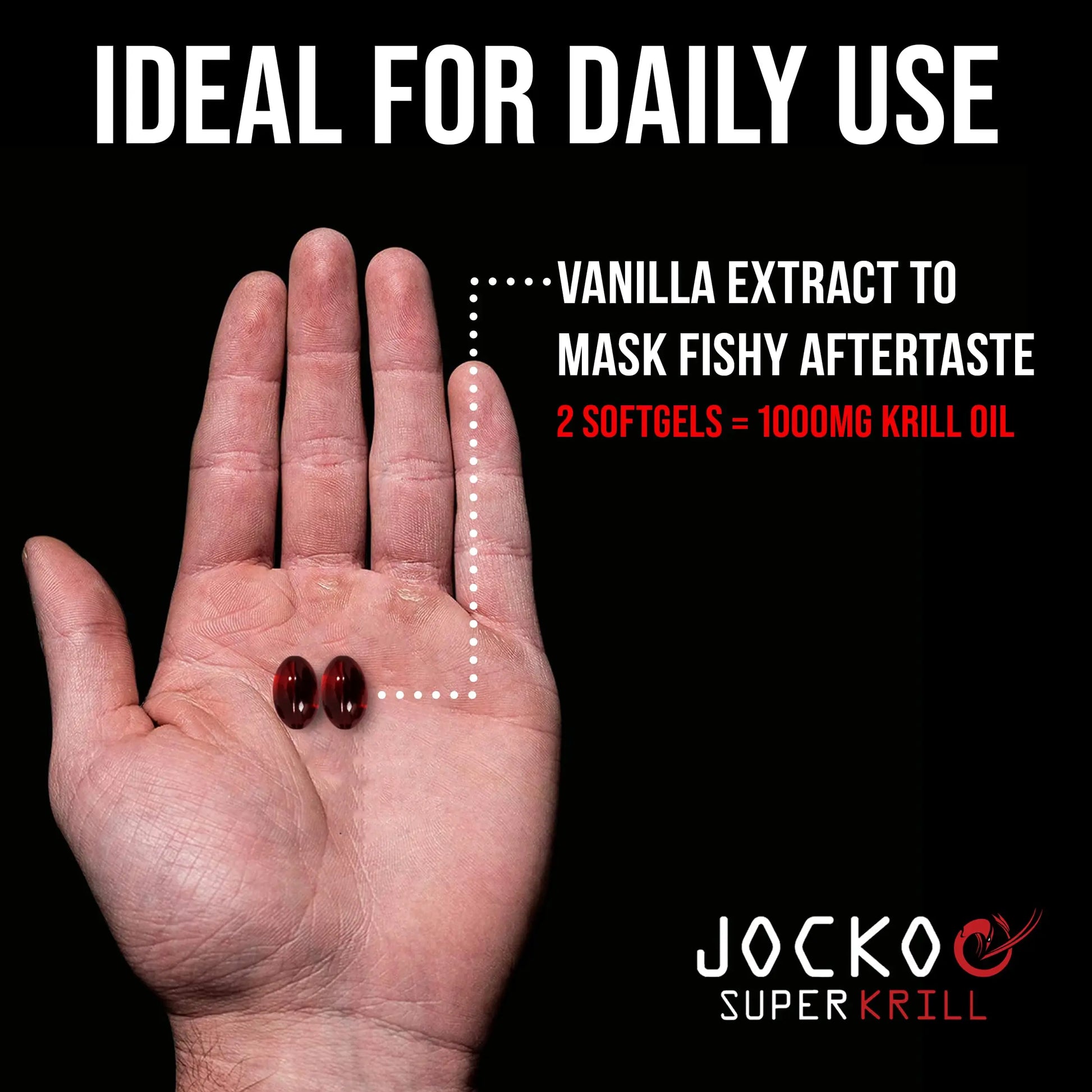 Jocko Fuel Antarctic Krill Oil Omega 3 Fatty Acid Supplements DHA & EPA - 1000mg Softgels - Supports Joints, Mobility & Mental Function (60 Softgels) Jocko Fuel uk supplements