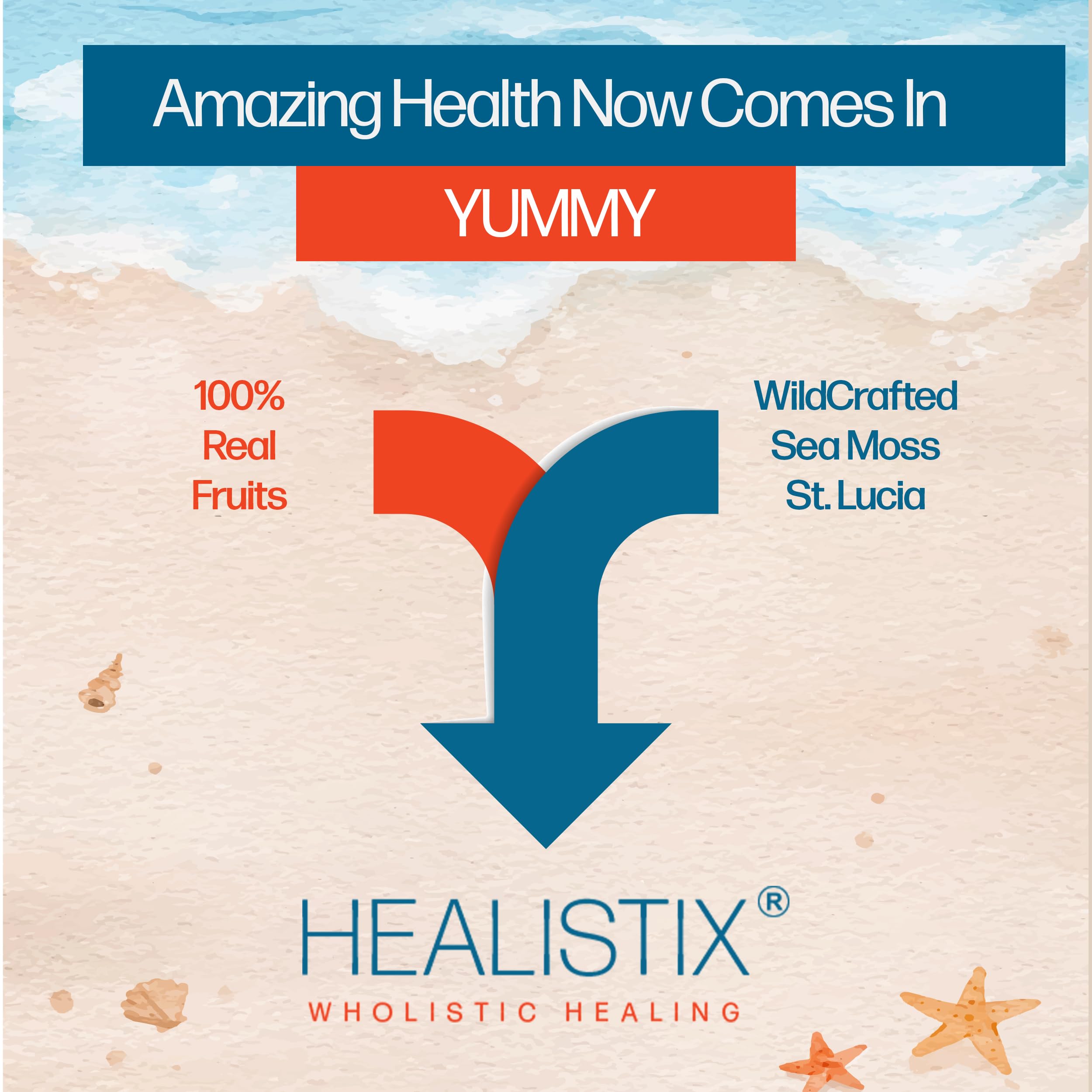 Healistix Irish Sea Moss Gel- St Lucia Wildcrafted Seamoss Gel, Packed with 92 Vitamins HX HEALISTIX uk supplements