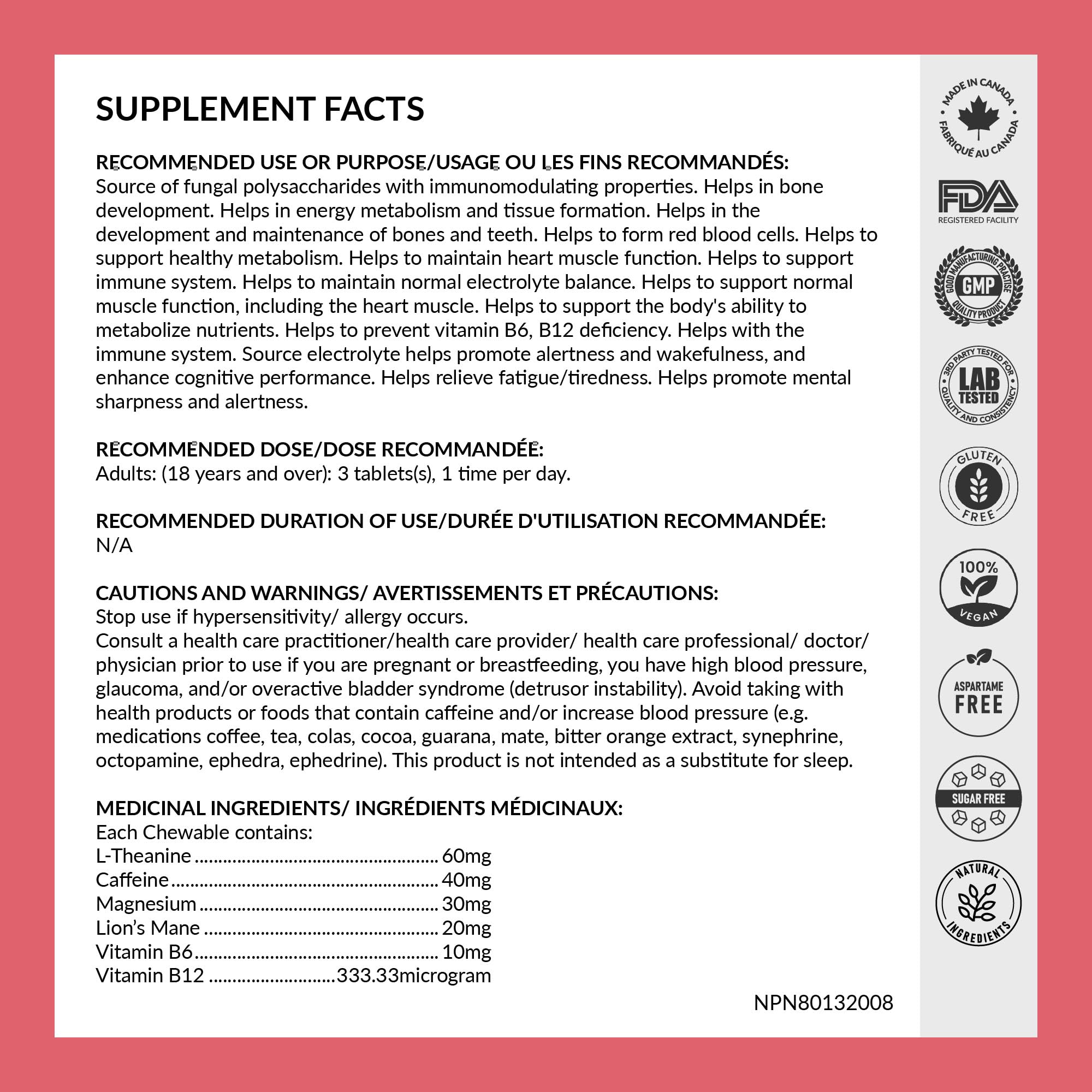 REJUVE+ Focus & Clarity Nootropic Supplement – Brian Boost | L-Theanine, Caffeine, Lion’s Mane, Magnesium, Vitamin B6 & B12 | Brain Support, Memory, Focus & Energy | Mint Flavor (30 Chewables) (1) REJUVE+ uk supplements
