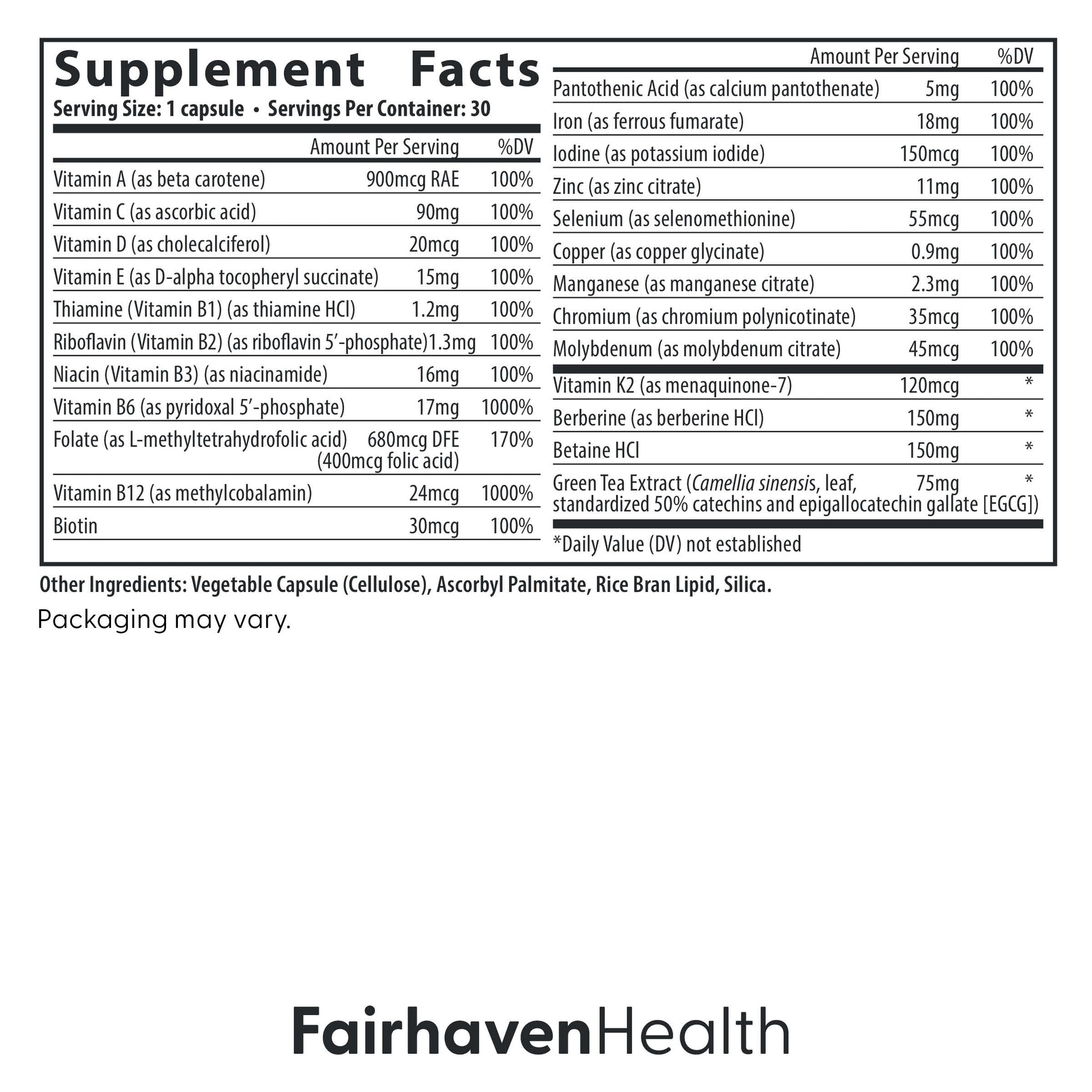 Fairhaven Health Menopause Multivitamin Essentials | Hormone Free Menopause Supplements for Women | Methylated Multivitamin for Women 50 and Over | Non-GMO | Perimenopause Supplements | 30 Capsules Fairhaven Health uk supplements