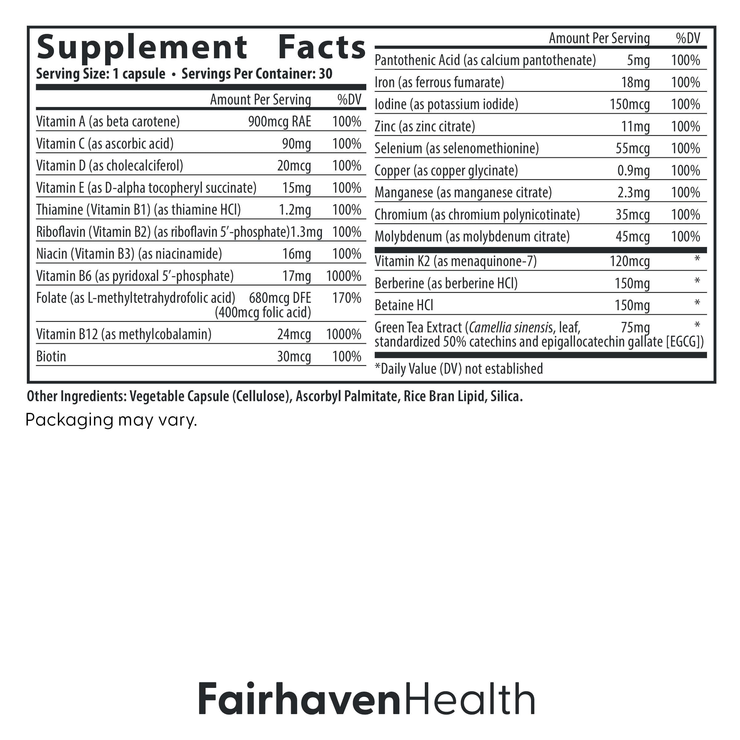Fairhaven Health Menopause Multivitamin Essentials | Hormone Free Menopause Supplements for Women | Methylated Multivitamin for Women 50 and Over | Non-GMO | Perimenopause Supplements | 30 Capsules Fairhaven Health uk supplements