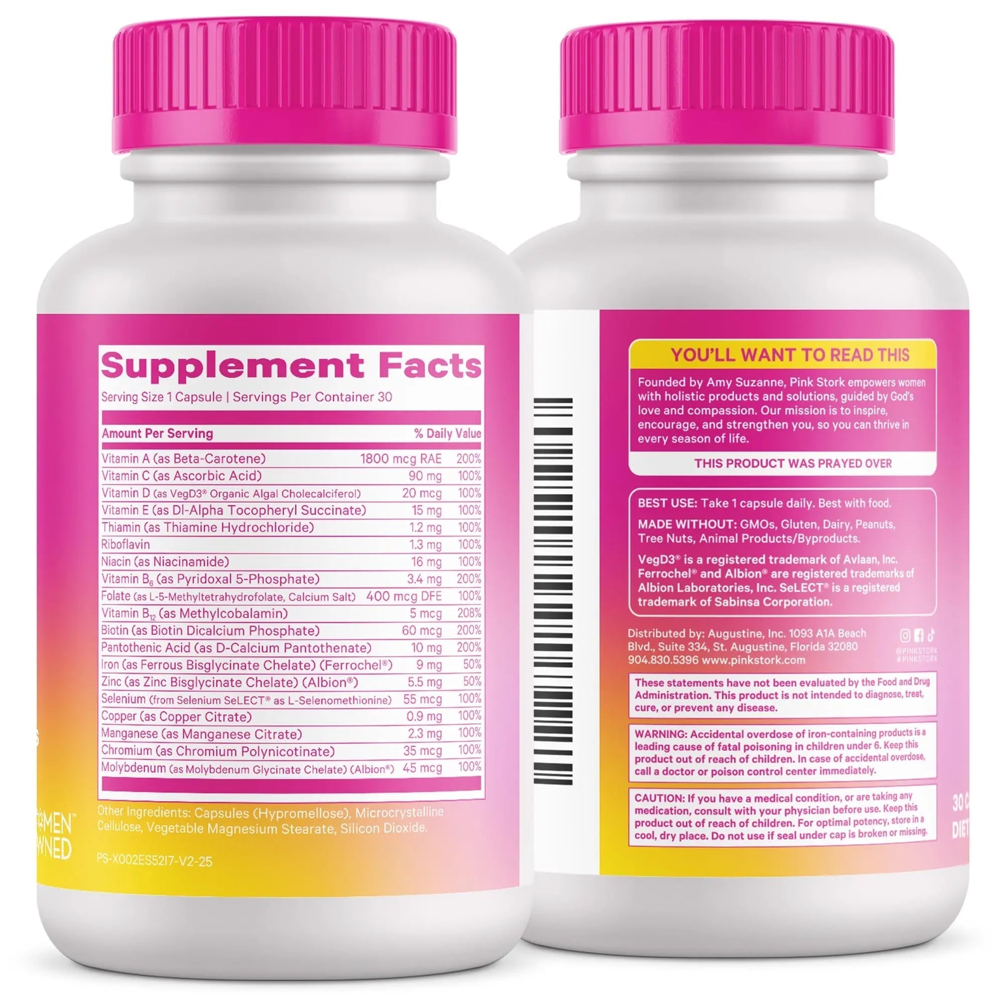 Pink Stork Total Women's Multivitamin - 19 Essential Vitamins for Women & Nutrients – Energy, Metabolism, Hormone, Immune & Mood Support Pink Stork uk supplements