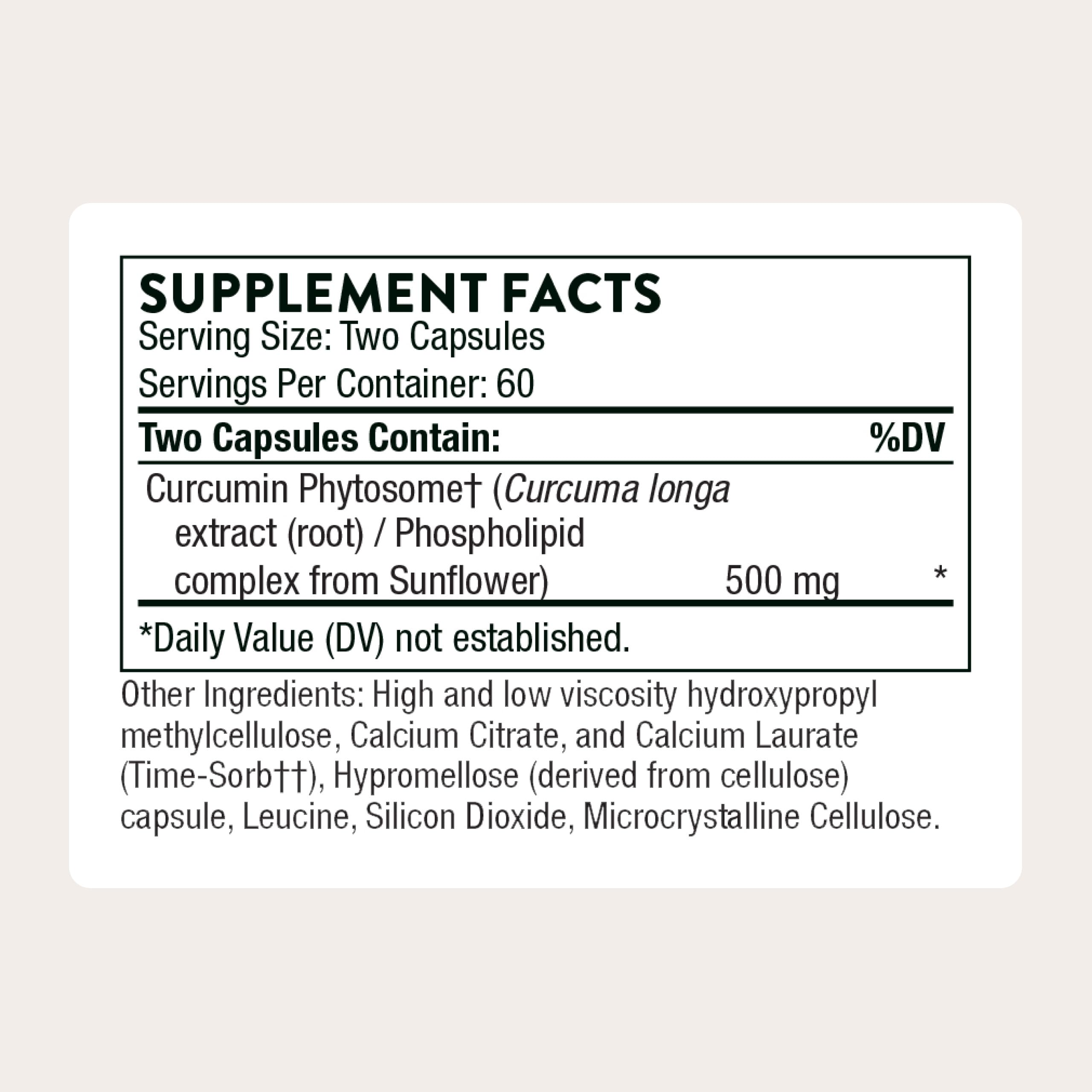 THORNE - Curcumin Phytosome 500 mg (Meriva) - Sustained Release, Clinically Studied - Supports Healthy Inflammatory Response in Joints, Muscles, GI Tract, Liver, Brain & Nerves* - 60 Servings THORNE uk supplements