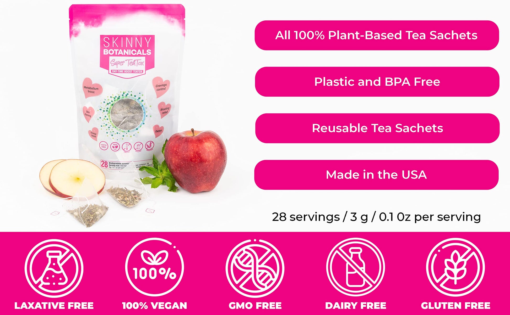 Skinny Botanicals Daytime Detox Tea for Body Cleanse All Natural - Laxative-Free, Supports Skinny Botanicals uk supplements