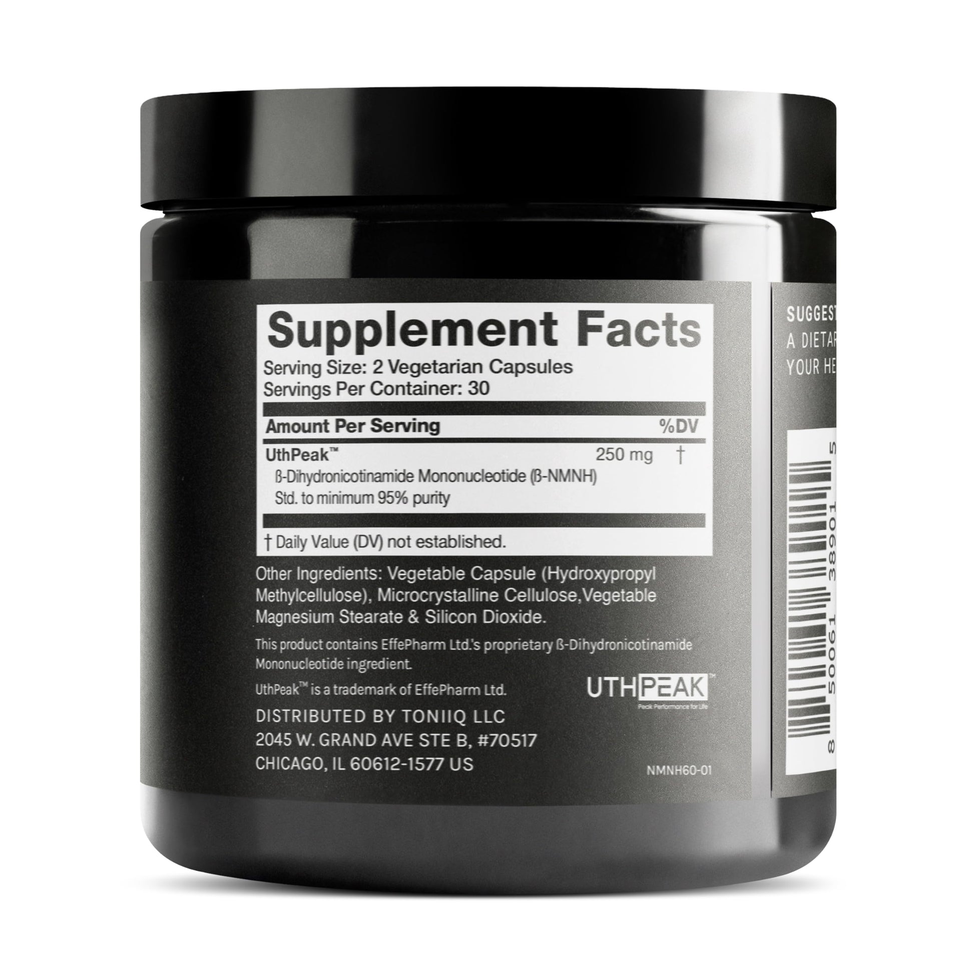 Toniiq NMNH Supplement – Clinically Studied UthPeak™ – 95% Highly Purified & Third-Party Tested for NAD+ & Healthy Aging Support Toniiq uk supplements