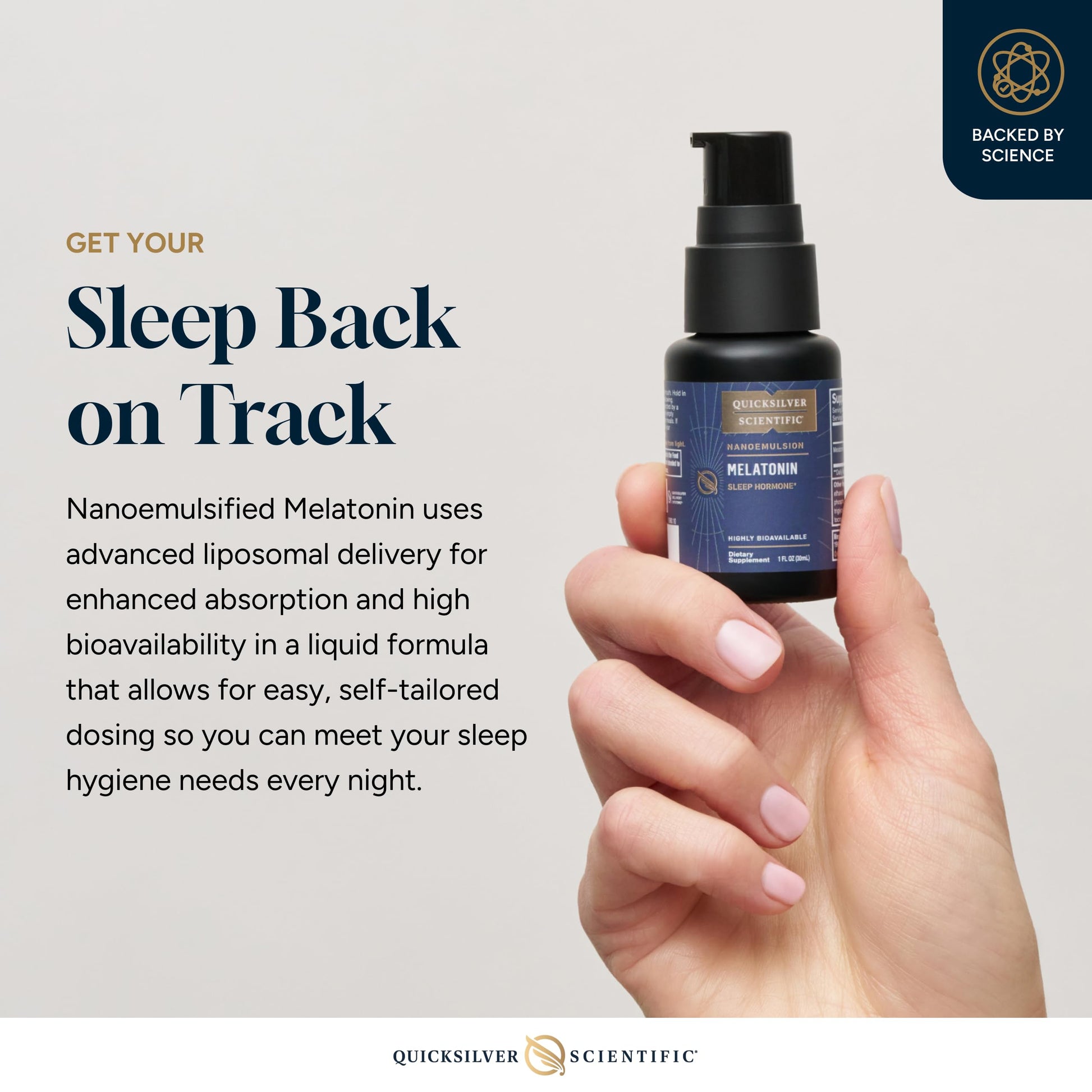 Quicksilver Scientific Liposomal Melatonin - Bedtime, Jet Lag & Immune Support Liquid for Adults - Efficient, Superior Absorption 1mg to Minimize Morning Drowsiness (30 ml) Quicksilver Scientific uk supplements