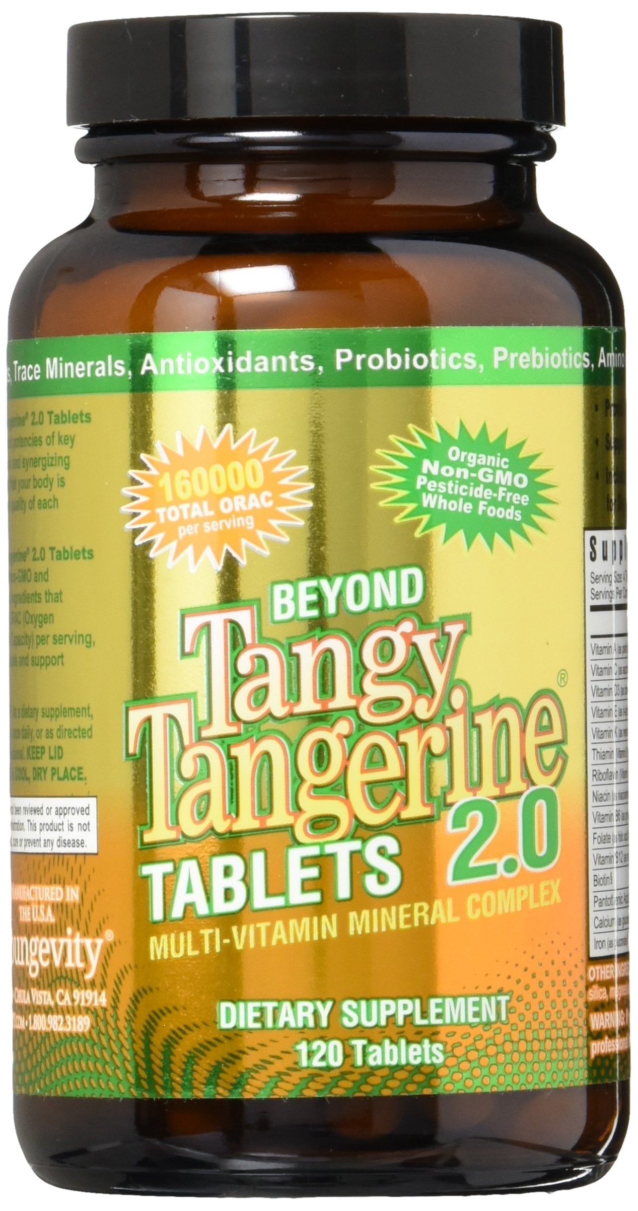 Youngevity Beyond Tangy Tangerine 2.0 Multi-Vitamin & Mineral Complex - Made with Natural & Whole Foods | 160,000 ORAC | 120 Tablets | 1 Bottle Youngevity uk supplements