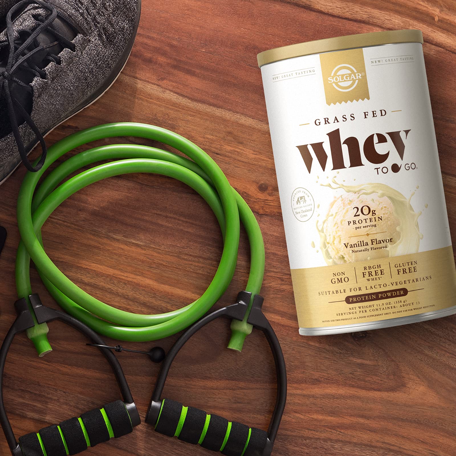 Solgar Whey To Go Natural Vanilla Flavour Protein Powder 340 g - Grass-Fed Whey from New Zealand Cows SOLGAR uk supplements