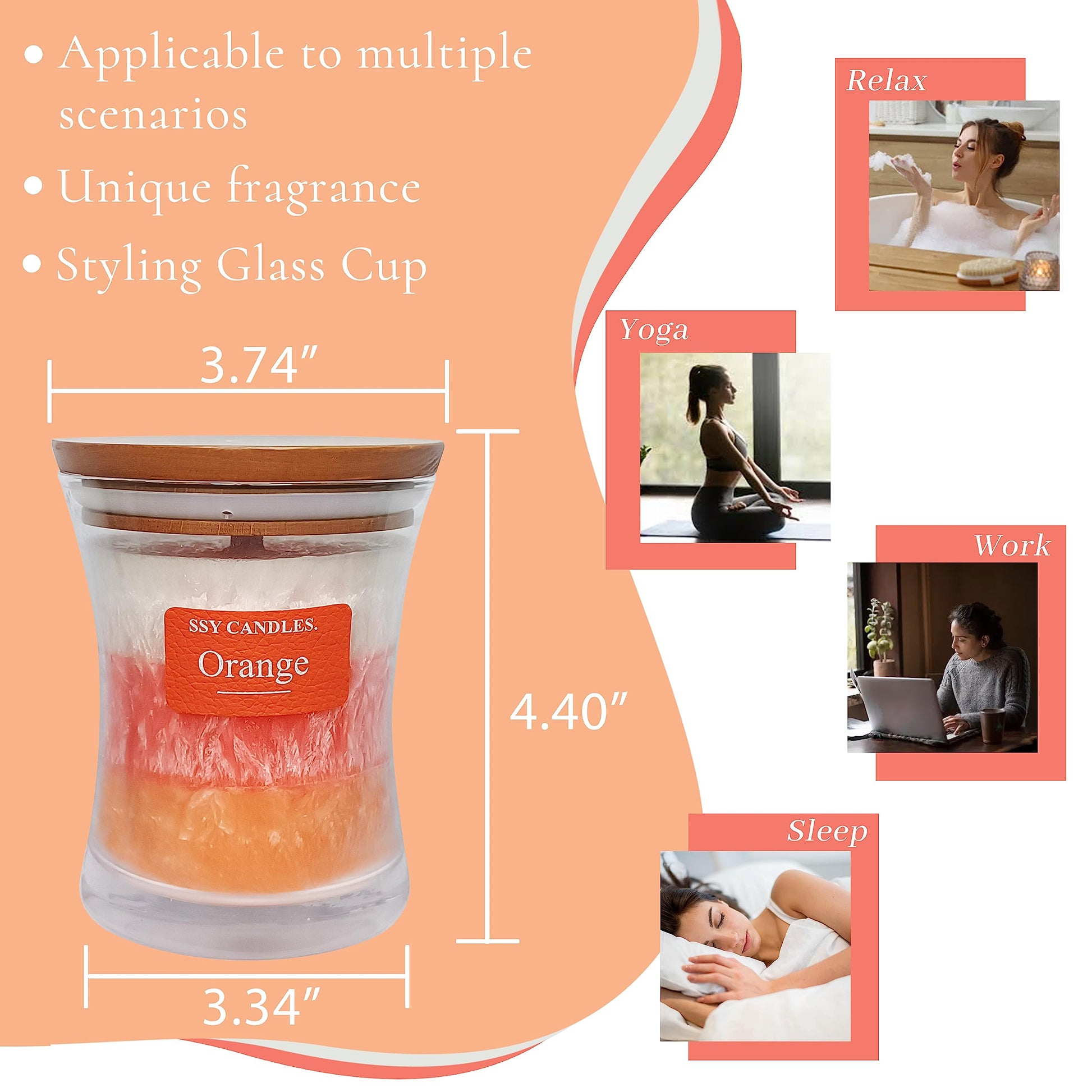 Citrus Jar Aromatherapy Candle Scented Candle Handmade Soy Candles Wood Candles Wick Fragrance SEUCRWAX uk supplements