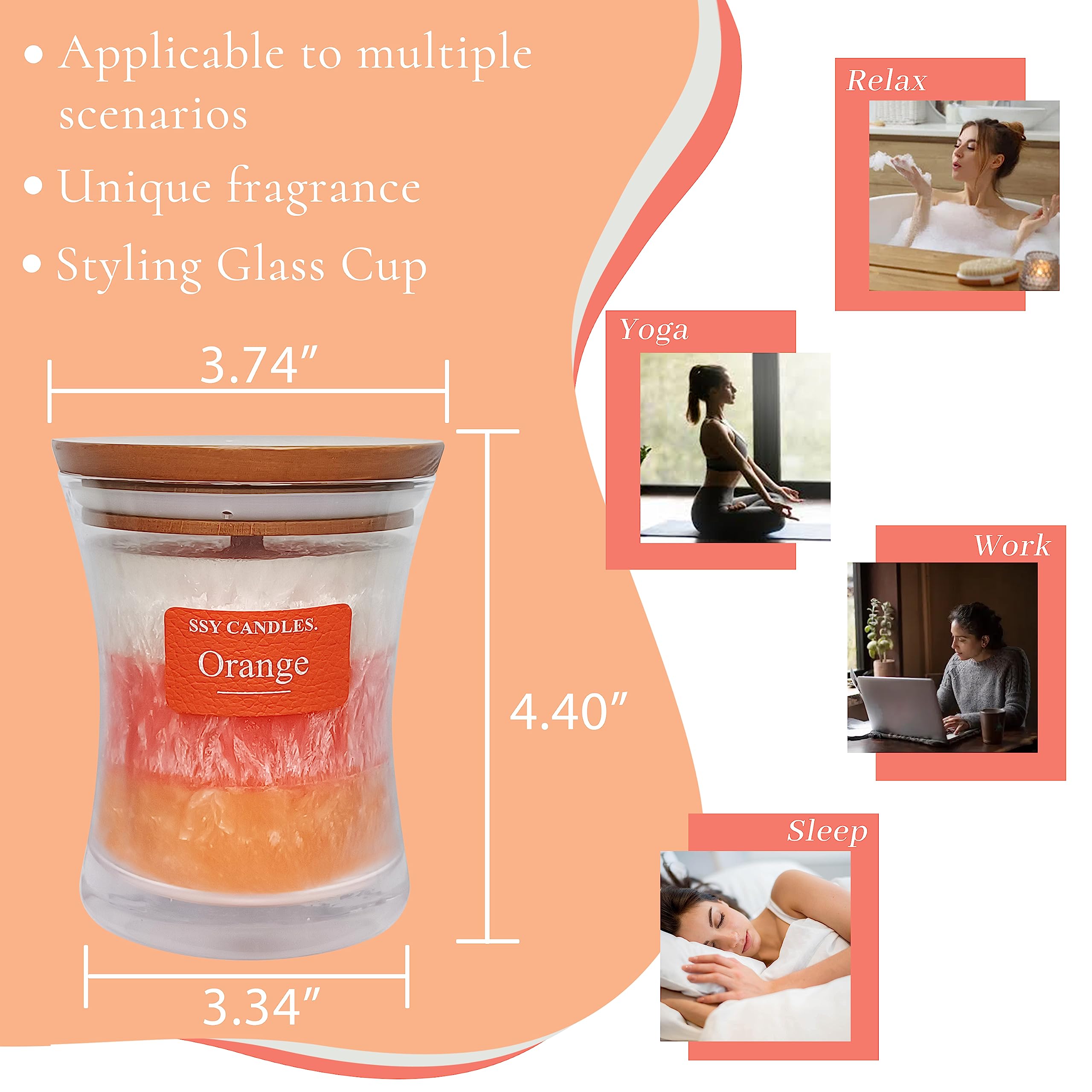 Citrus Jar Aromatherapy Candle Scented Candle Handmade Soy Candles Wood Candles Wick Fragrance SEUCRWAX uk supplements