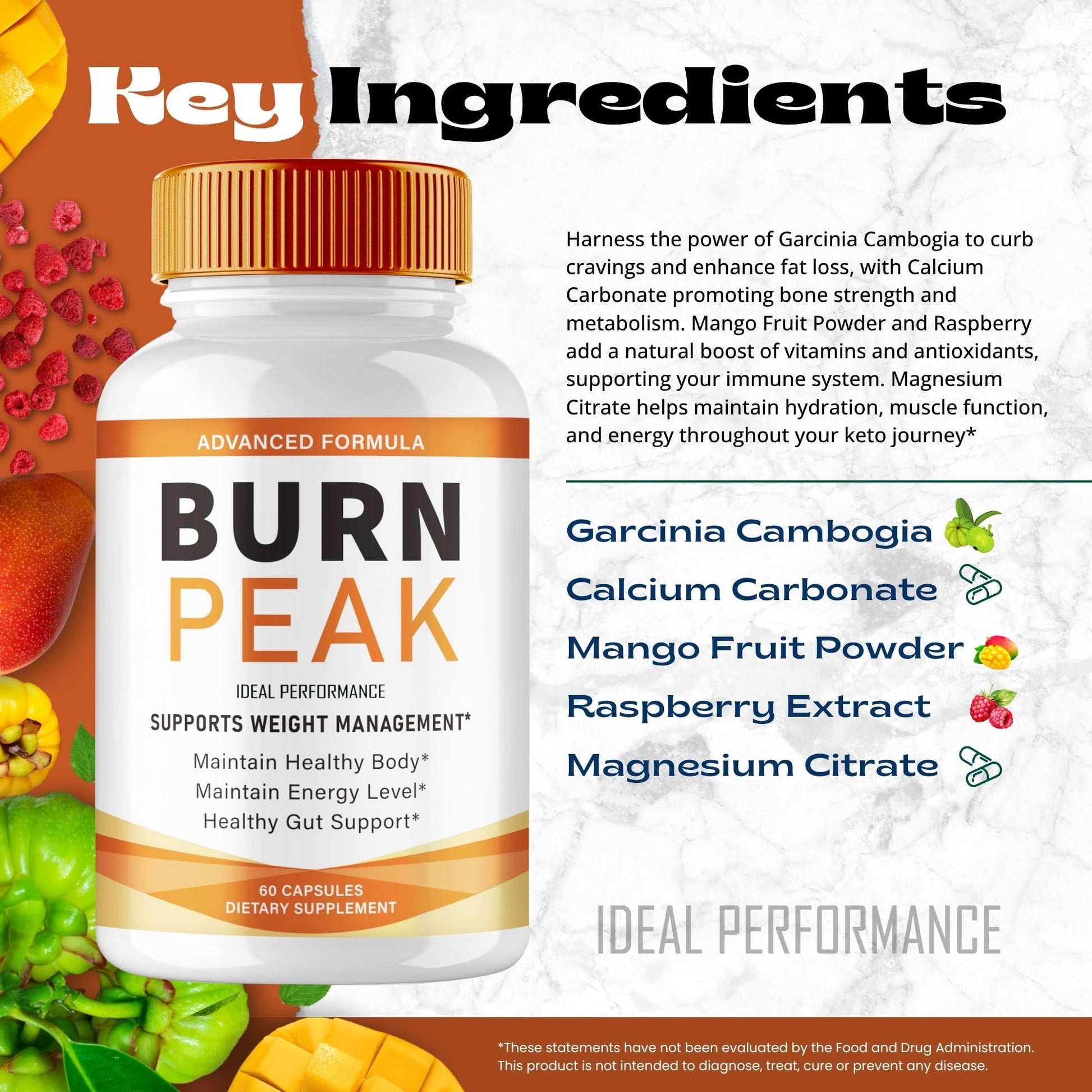 Burn Peak Capsules, Official BurnPeak Supplement Pills - Maximum Strength, All Natural Keto Capsule to Sustain Active Lifestyle & Fitness Goals, Overall Health Burn Peak Reviews (5 Pack) IDEAL PERFORMANCE uk supplements