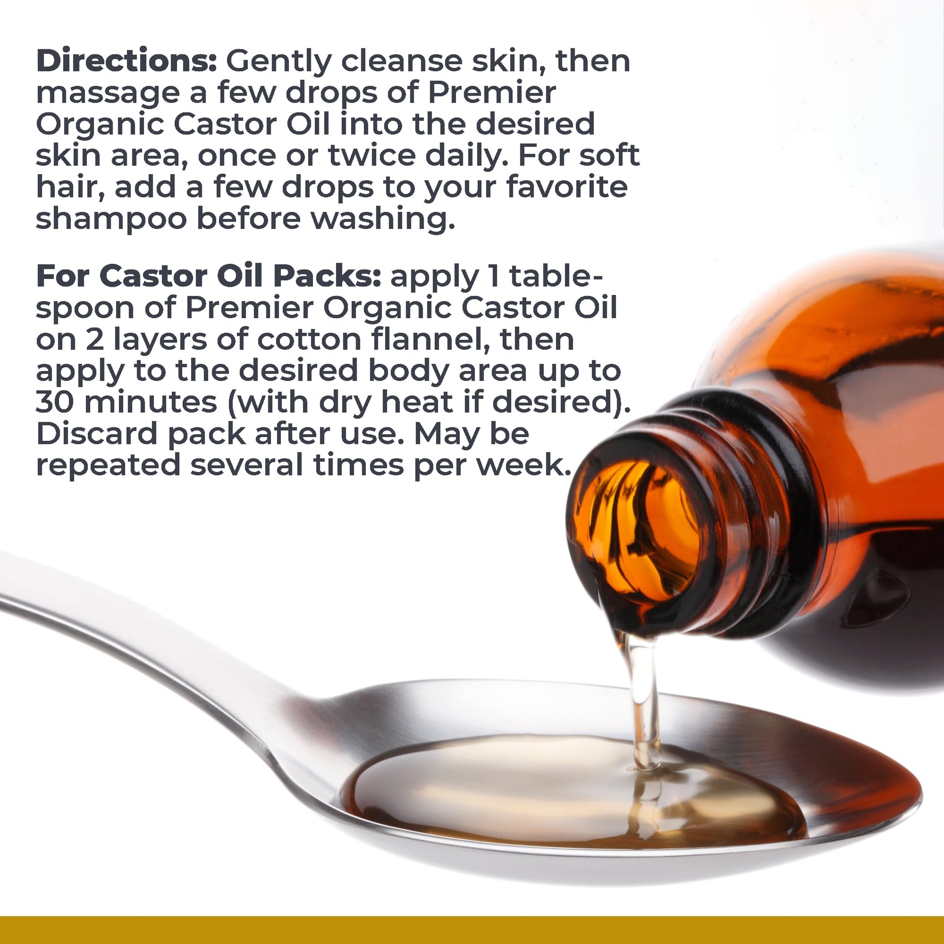 Premier Research Labs Organic Castor Oil for Face - Cold Pressed 100% Pure Castor Oil for Hair Growth, Skin & Body, Hexane Free - 8 Oz Bottle Premier Research Labs uk supplements