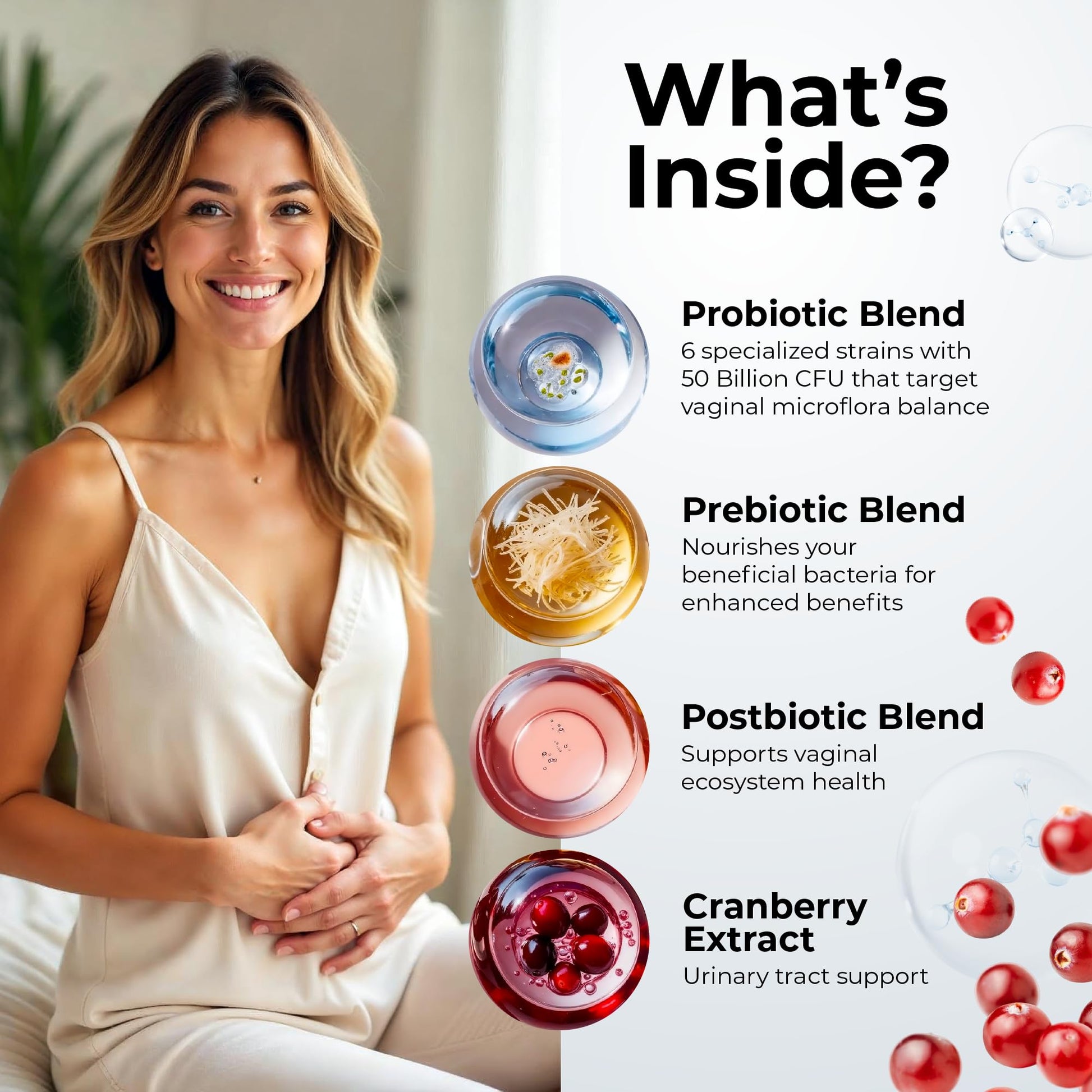Women’s Probiotic for Vaginal Health | 50 Billion CFU with Probiotics, Prebiotic, Postbiotics & Cranberry for pH Balance, UTI Support, Yeast, Gut Health, Odor, Dryness & Feminine Comfort PharmaSupps uk supplements
