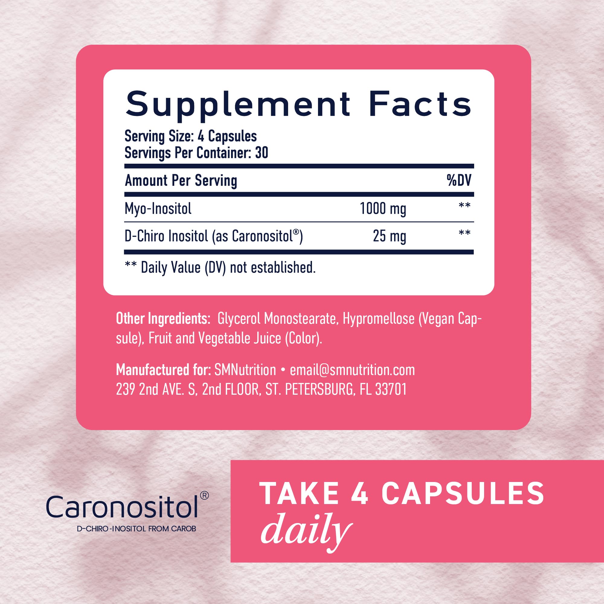 Myo-Inositol & D-Chiro Inositol for Hormone Balance for Women | Microbeadlets to Regulate Menstrual Cycle & Support Ovarian Health | 40:1 Ratio Myo & D Chiro | Non-GMO | 120 Ct (1 Month Supply) SMNutrition uk supplements