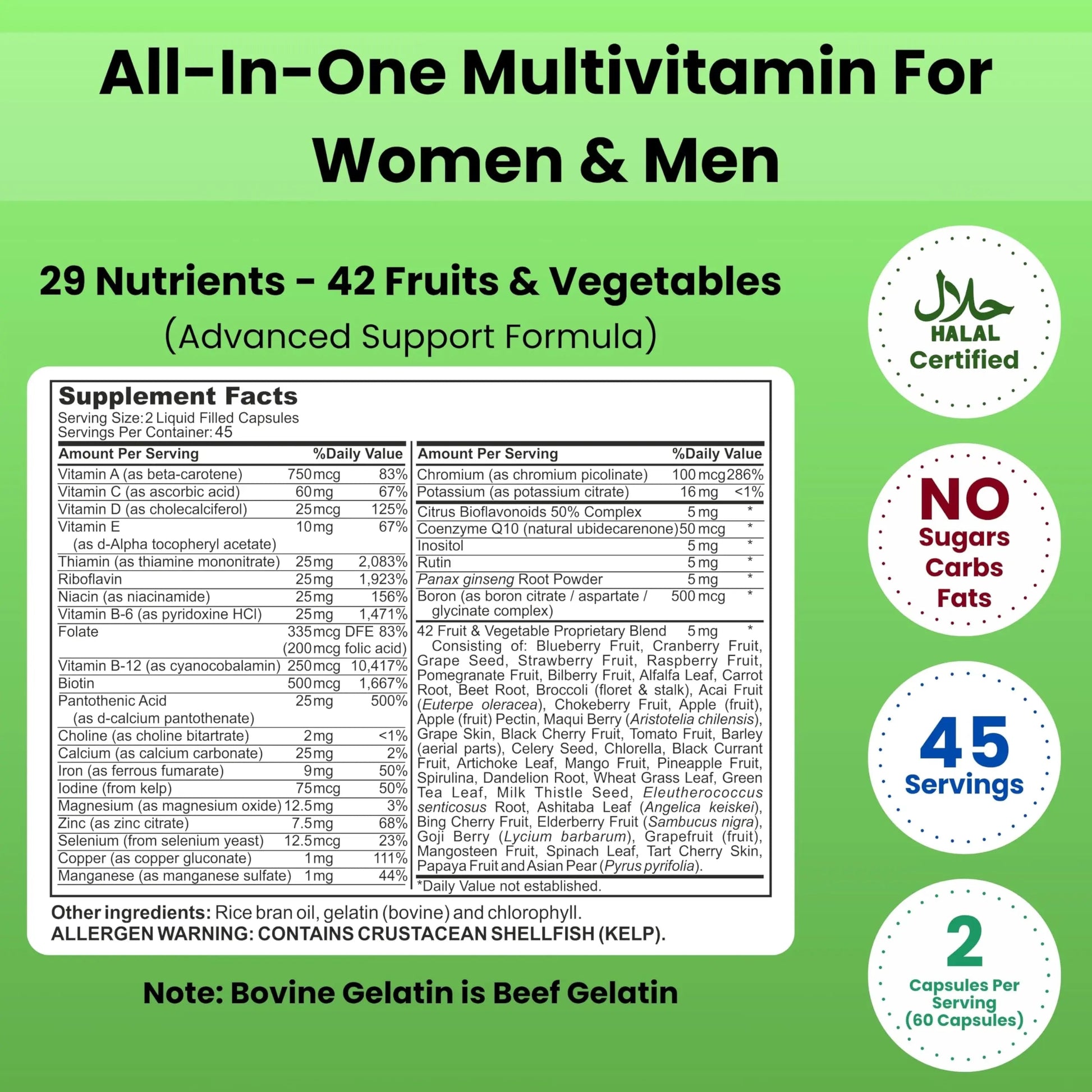 SHIFAA NUTRITION Halal Vitamins, Multivitamin for Women & Men – Comprehensive Support for Heart, Brain, Eye & Immune Health SHIFAA NUTRITION uk supplements
