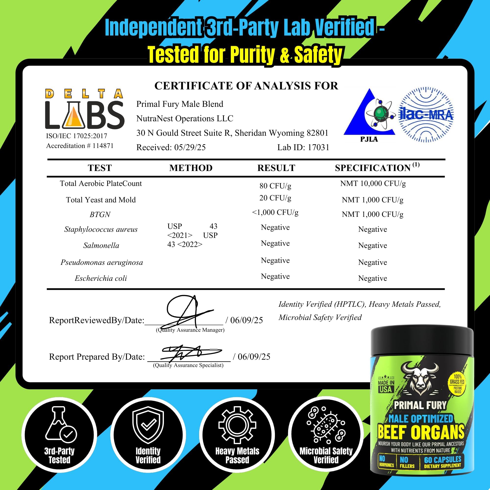 Grass Fed Beef Organ Supplement for Men - Male Optimization Pills - 6 Vital Beef Organs to Drive Prostate Health & Peak Performance, Made in USA, 90 Capsules (2 Pack) PRIMAL FURY uk supplements