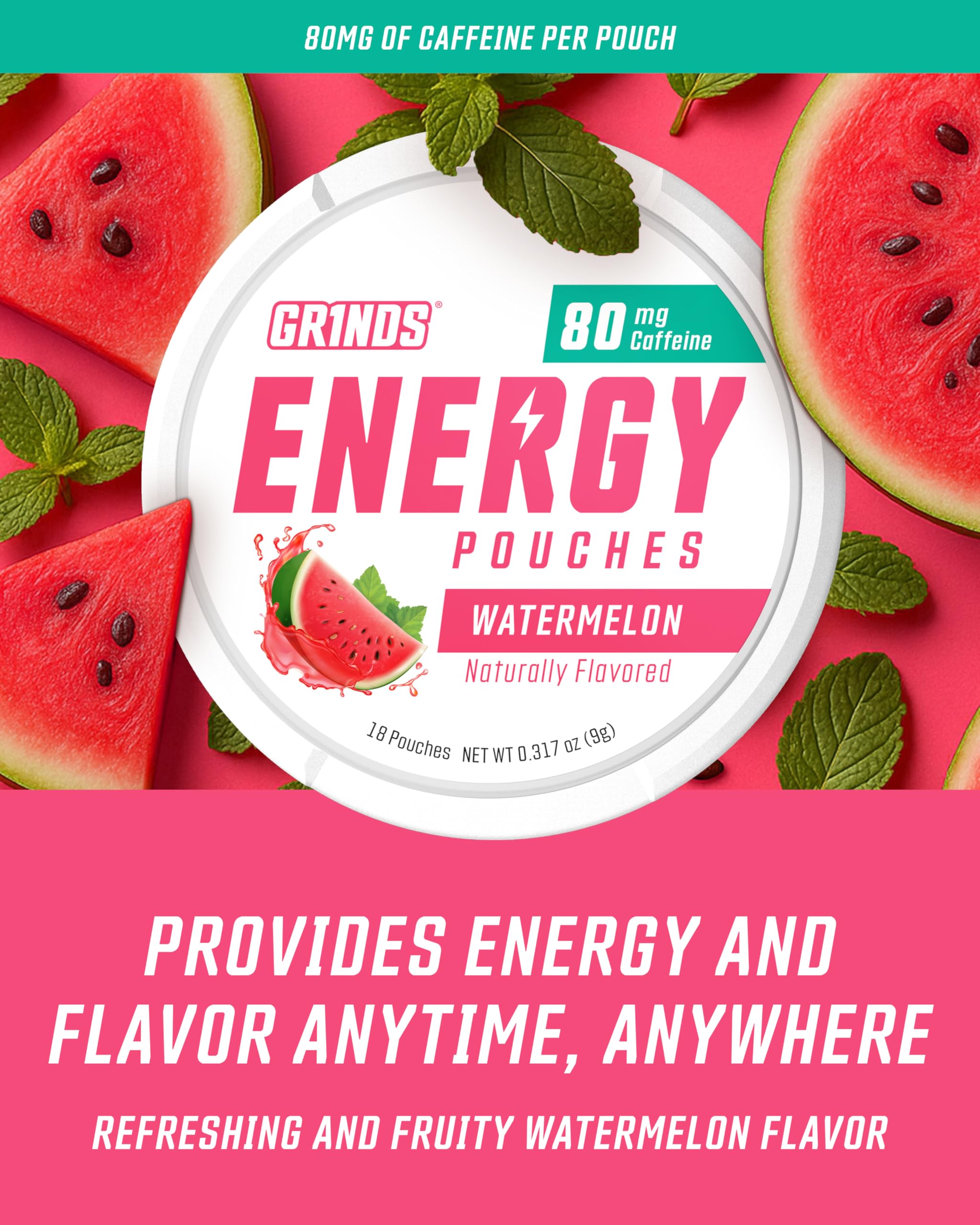 GRINDS Pouches Performance Sampler Pack - Includes Watermelon Energy, Caffeine-Free Piña Colada and Blue Raspberry Nootropic Pouches - Sugar-Free - Zero Calories GRINDS uk supplements
