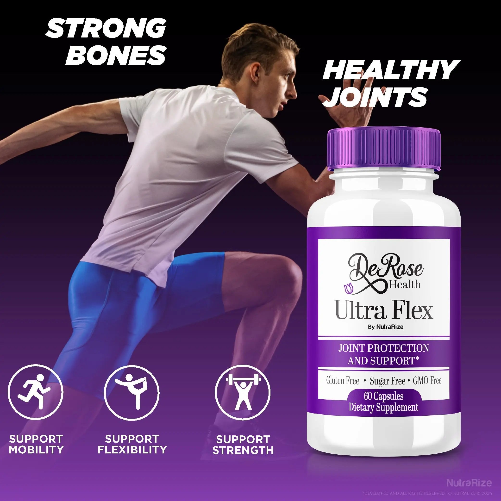 (2 Pack) Ultra Flex Capsules, Advanced Joint Support Supplement, Ultra Flex Natural Joint Health Formula, Max Strength Pills for Joint Wellness and Mobility, UltraFlex Vitamin Reviews (120 Capsules) NutraRize uk supplements