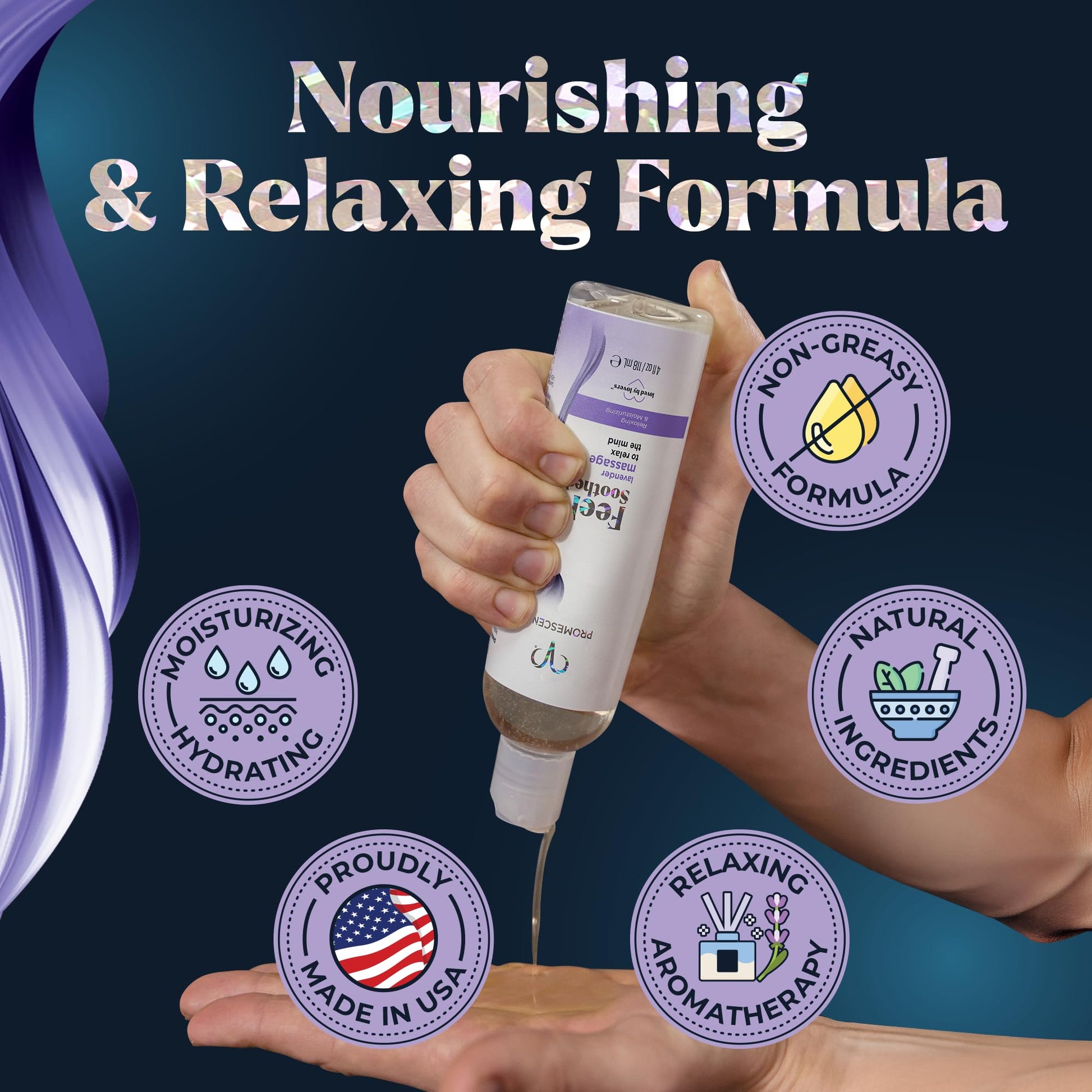 Promescent Lavender Massage Oil for Massage Therapy, Massage Oils for Date Night, Premium Lavender Body Oil for Men & Women to Relieve Stress & Sore Muscles, Essential Oils for Skin (4 oz) Promescent uk supplements