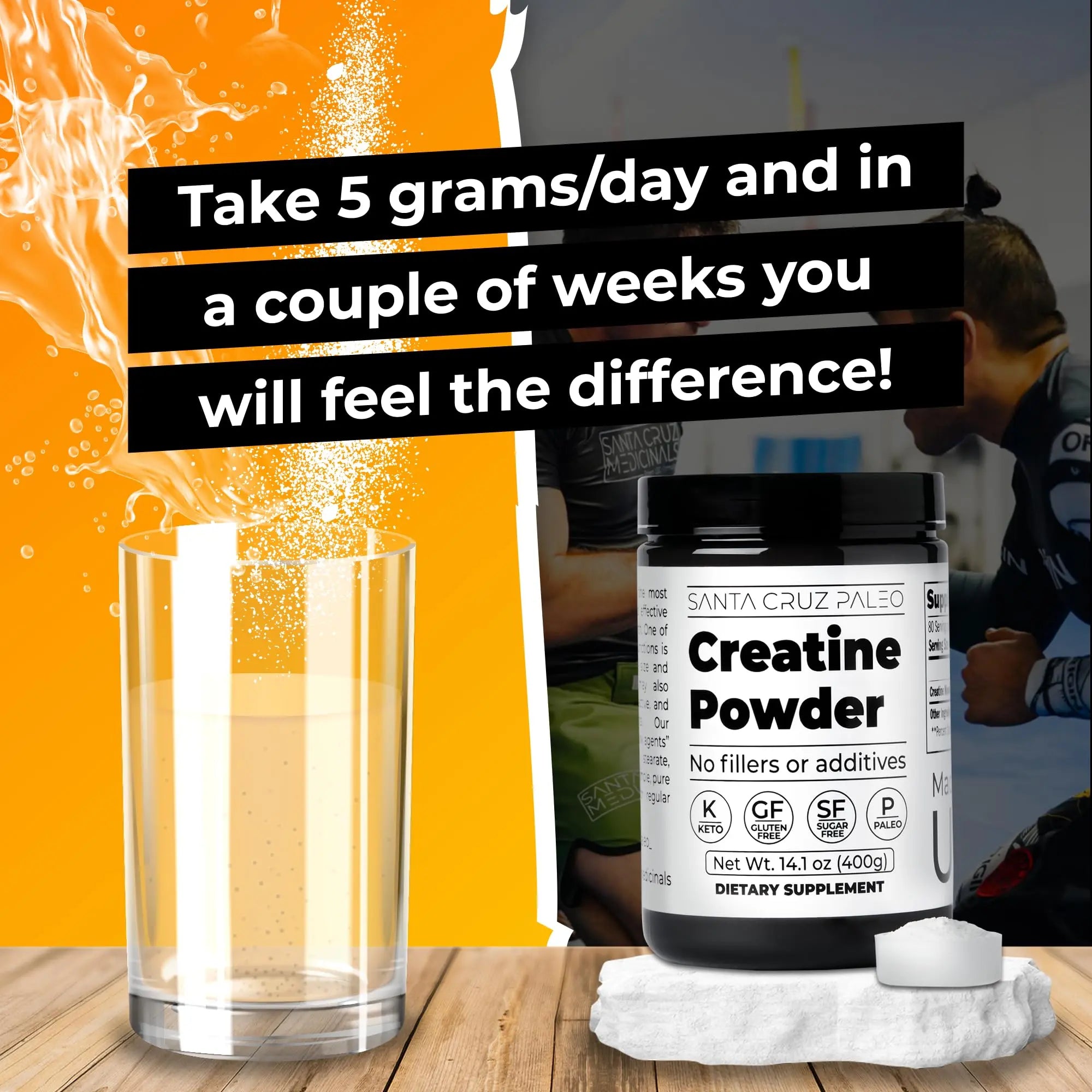 Santa Cruz Paleo, Creatine Monohydrate Powder Micronized, Unflavored Pre Workout and Muscle Support Supplement, Gluten Free Keto, Mix with Water or Shakes Santa Cruz Paleo uk supplements