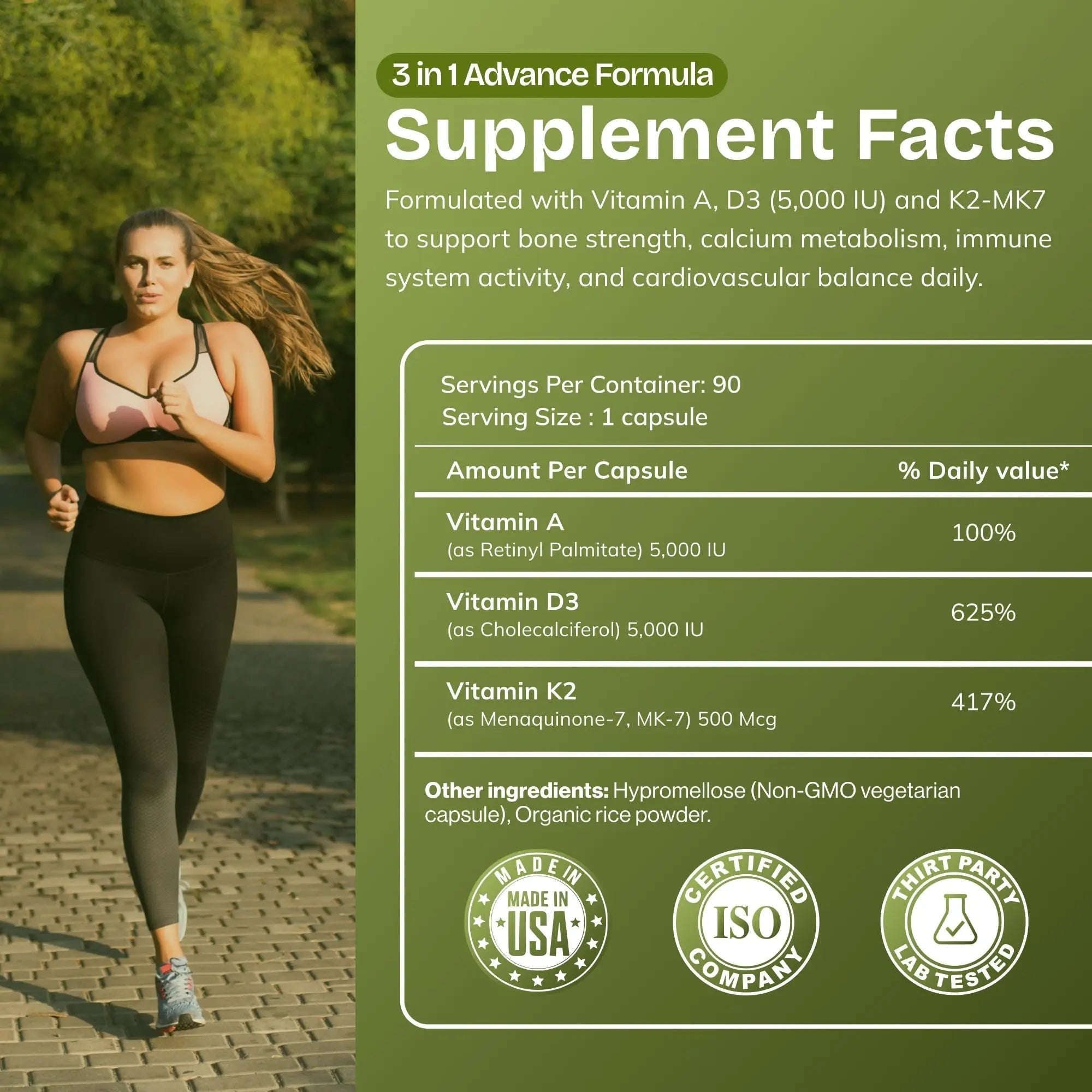 Daily Vites, ADK Vitamin Supplement 5000 IU, 90 Capsules - 3 Months Supply - High Potency Vitamin A, D3 & K2 (MK-7) - Physician Formulated ADK for Bone, Heart AND GIVE US TODAY OUR DAILY uk supplements