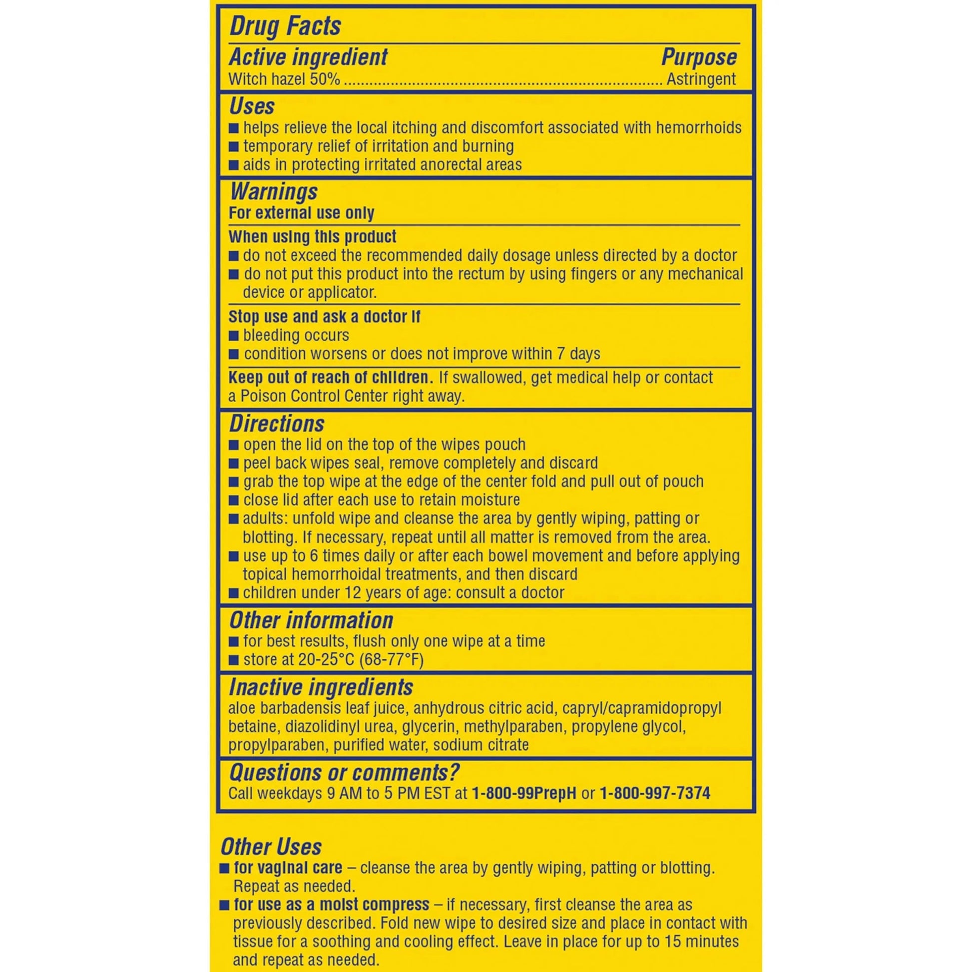Preparation H Hemorrhoid Flushable Wipes with Witch Hazel for Skin Irritation Relief - 96 Count Preparation H uk supplements
