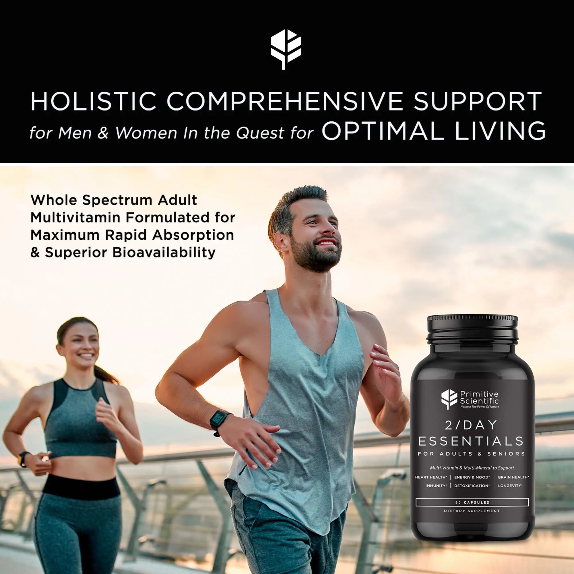 Primitive Scientific Whole Food Daily Essential Multivitamins for Adults and Seniors - 2X a Day - Vitamin A, C, D, E, B12 and Minerals Primitive Scientific uk supplements