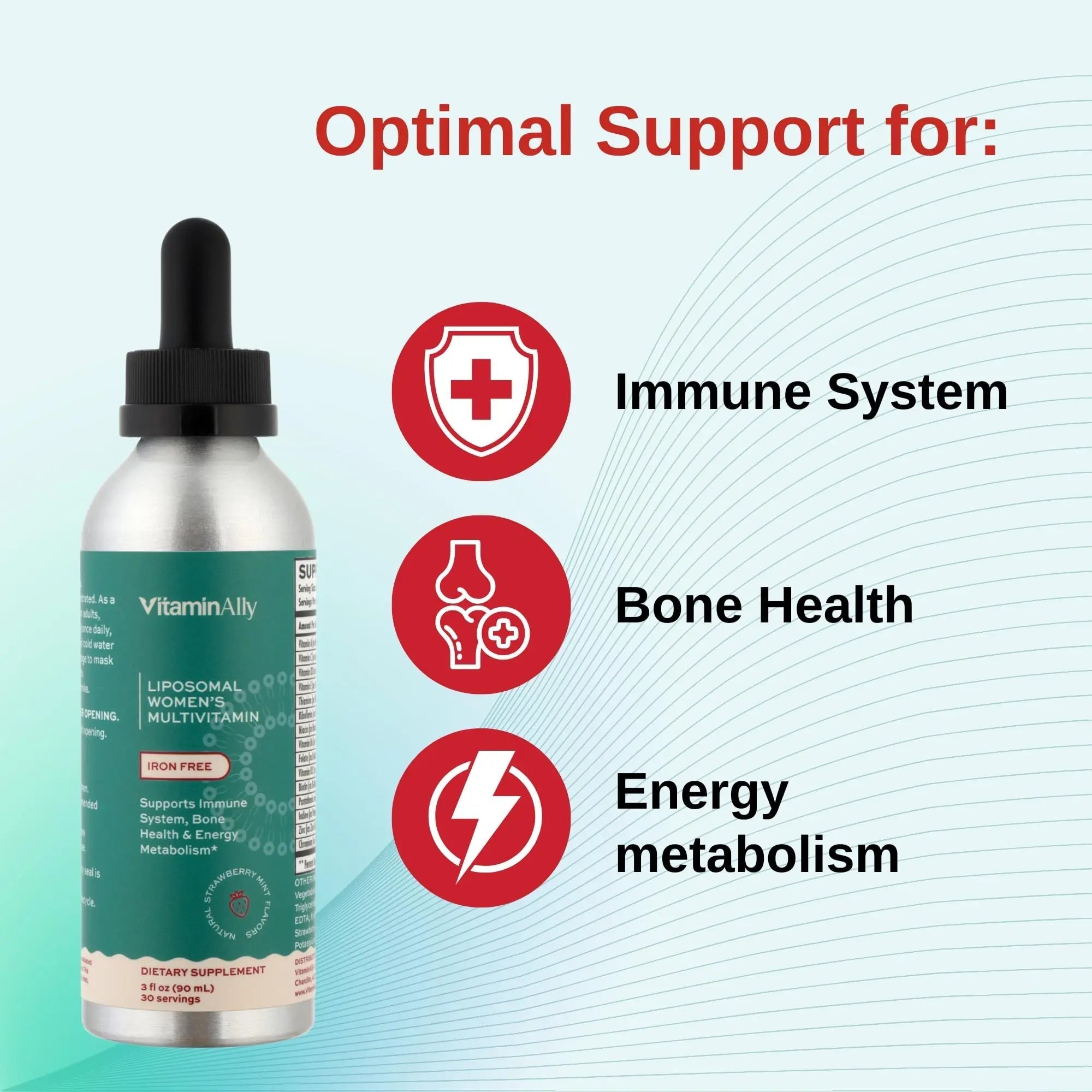 Vitaminally Liposomal Women's Liquid multivitamin Iron Free Drops| Sugar Free | Non-GMO | Gluten Free | Supports Immune System, Bone Health and Energy Metabolism Vitaminally uk supplements